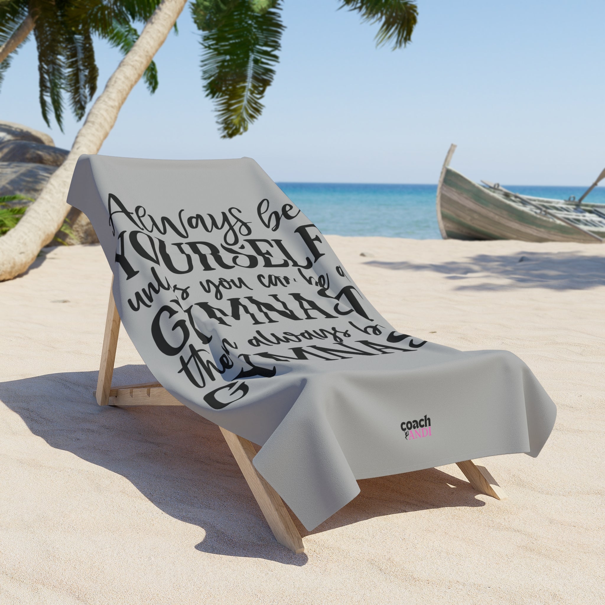 Always Be A Gymnast-Grey (Beach Towel)