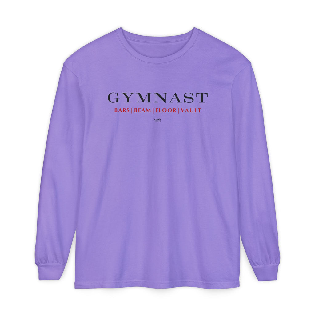GYMNAST (Bars Beam Floor Vault) Long Sleeve Shirt - Red (Adult )