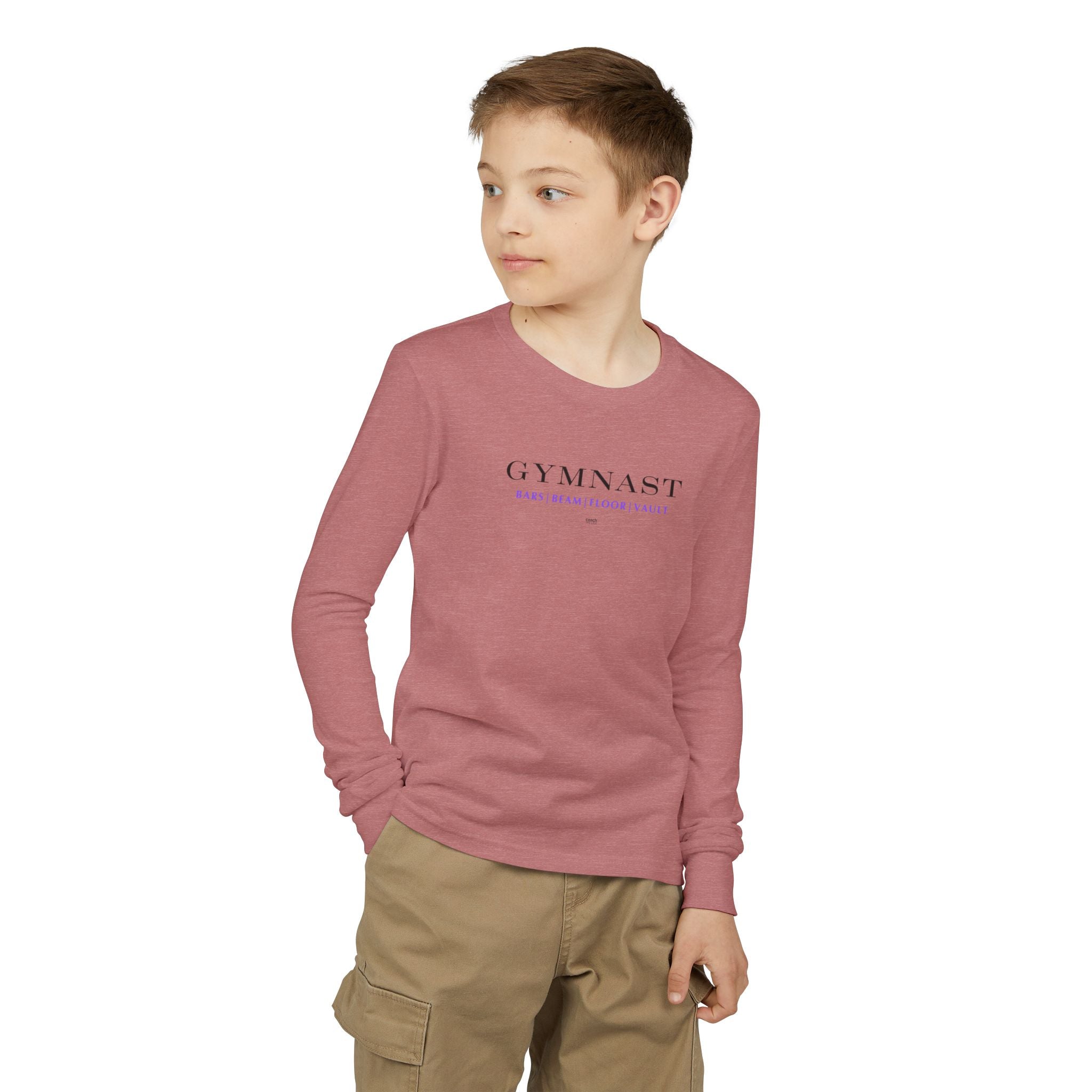 GYMNAST (Bars Beam Floor Vault) Long Sleeve Shirt - Purple (Youth)