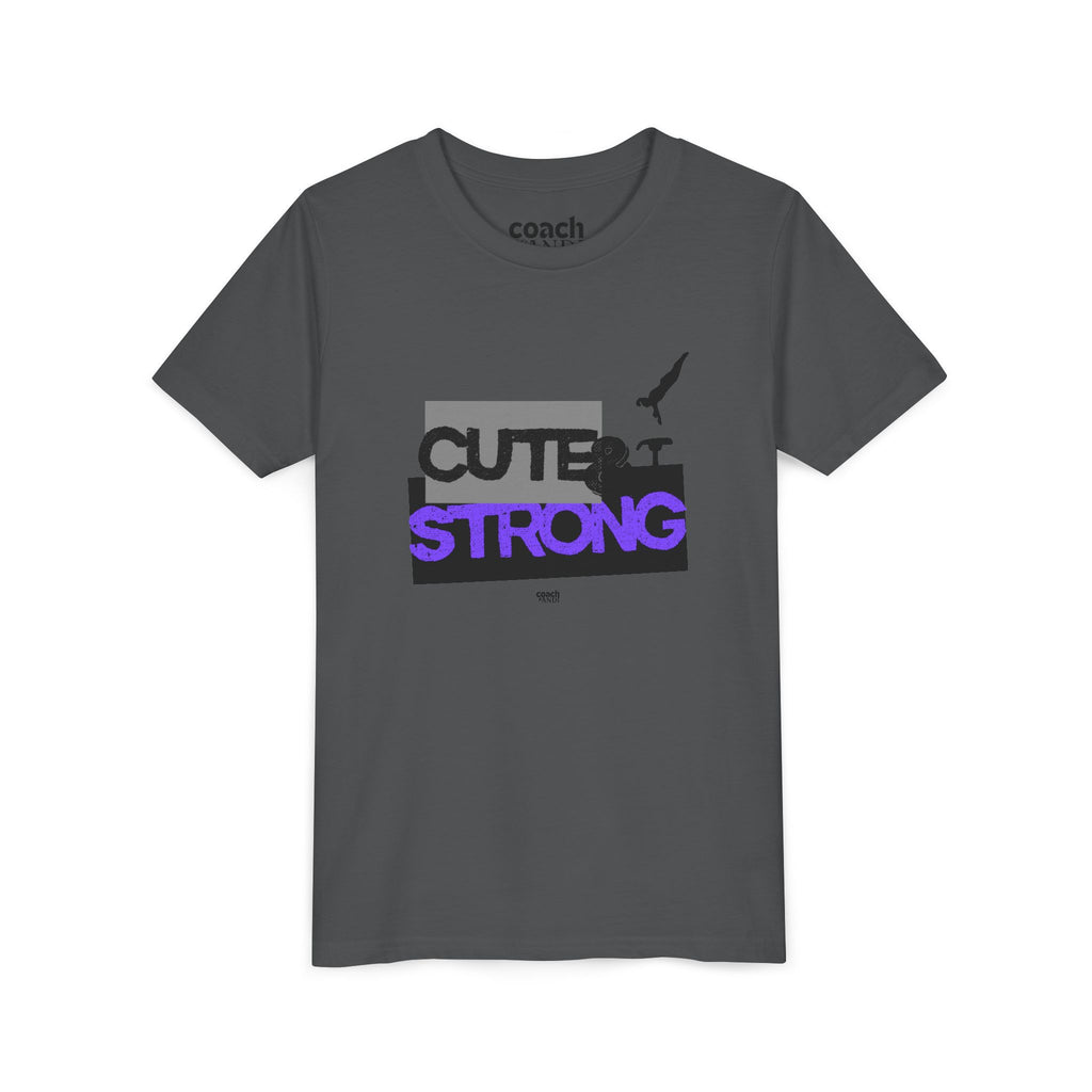 Cute & Strong Youth Short Sleeve Tee - Purple/Black