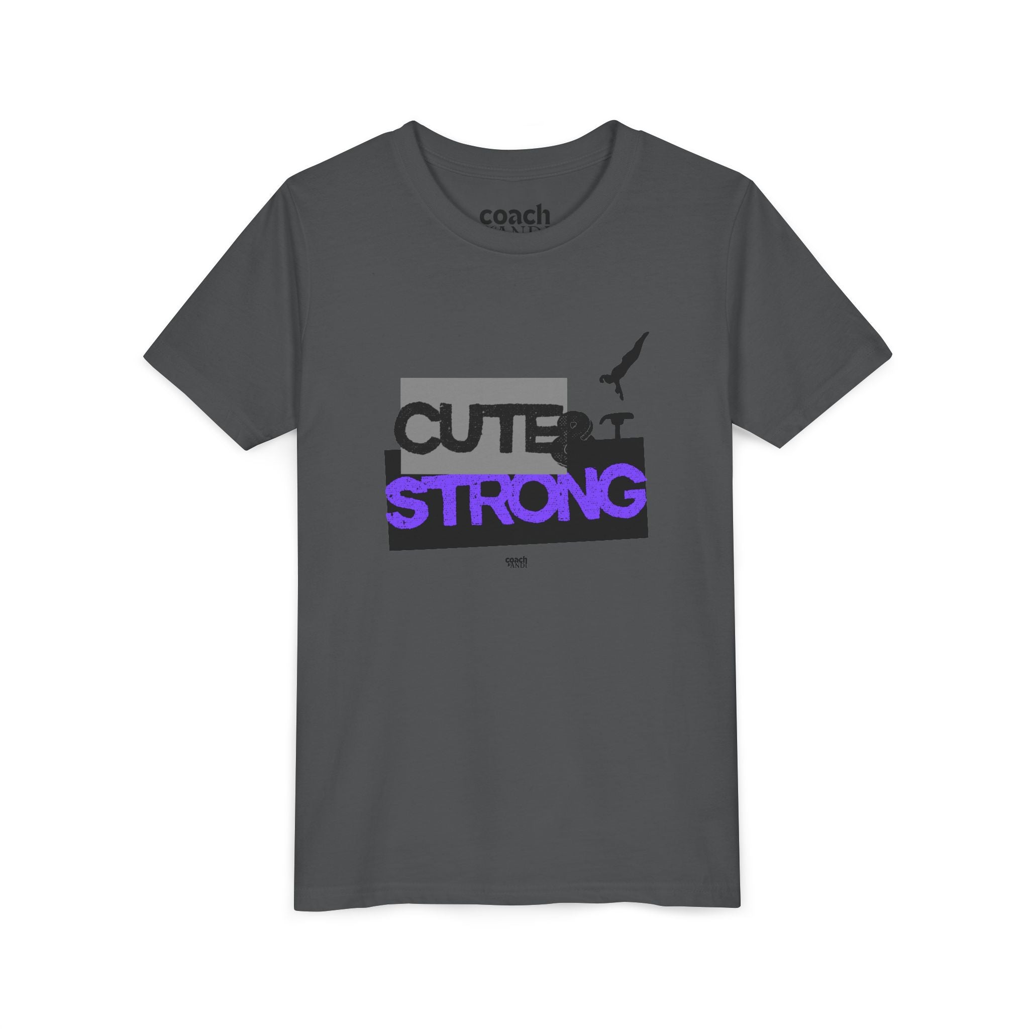 Cute & Strong Youth Short Sleeve Tee - Purple/Black