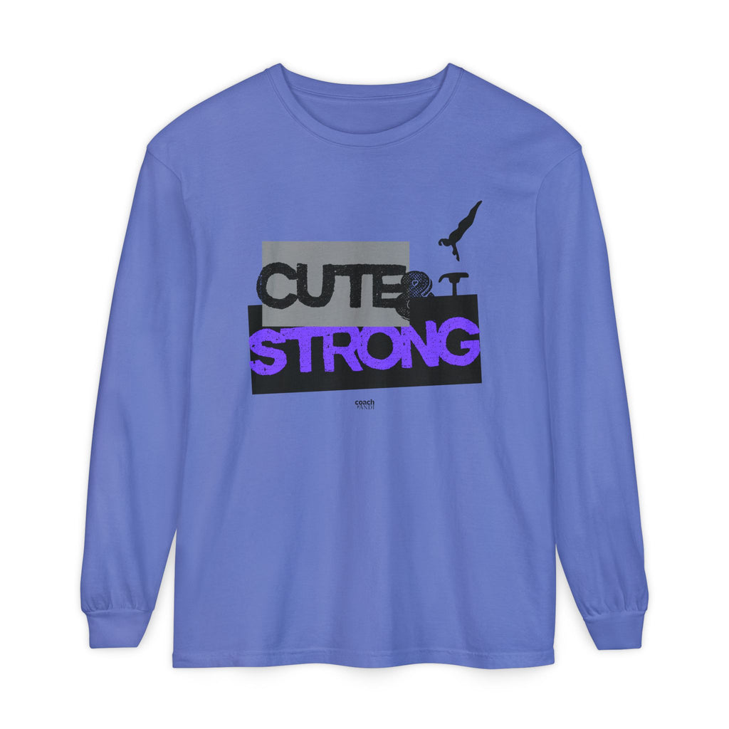 Cute & Strong - Purple/Black (Adult Long Sleeve Shirt)
