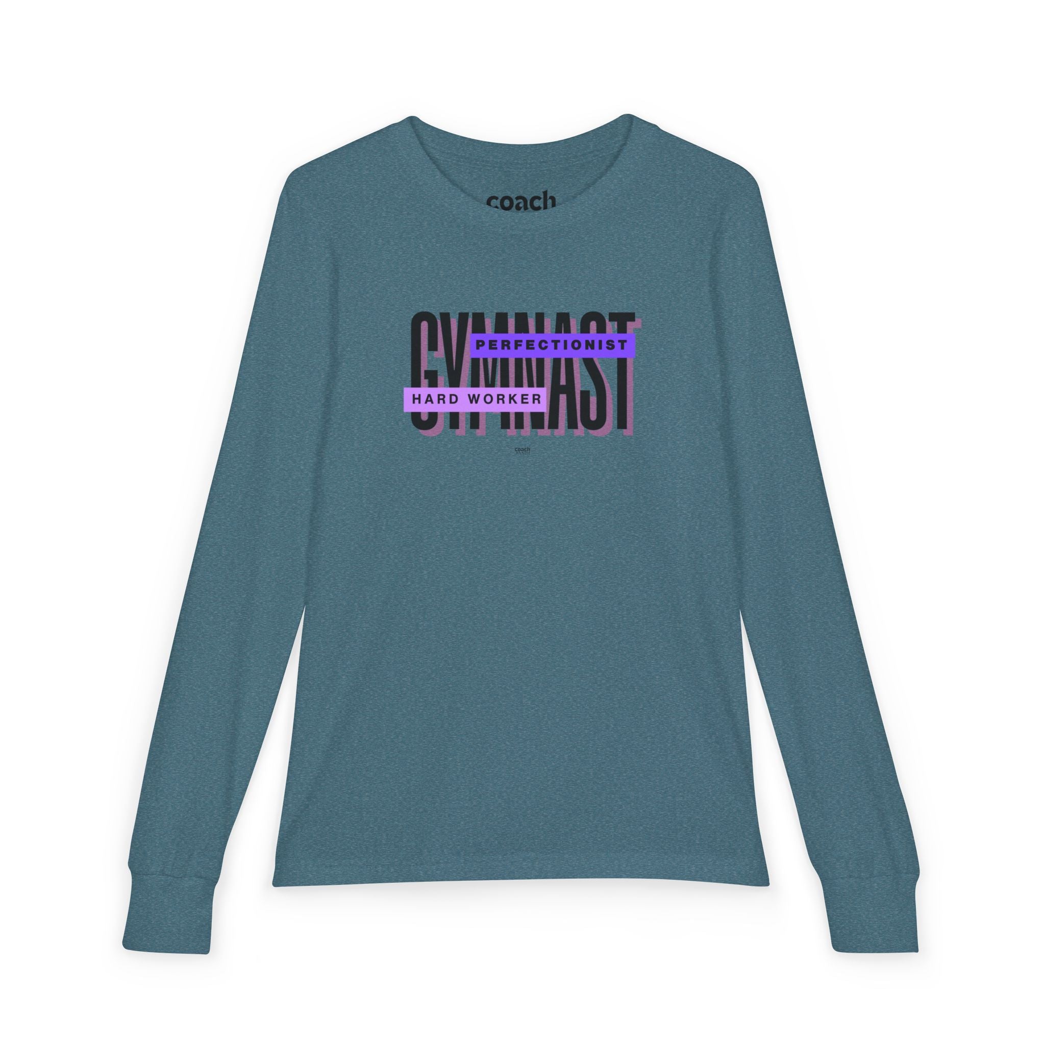 Gymnast Hard Worker Long Sleeve Shirt - Purple (Youth)