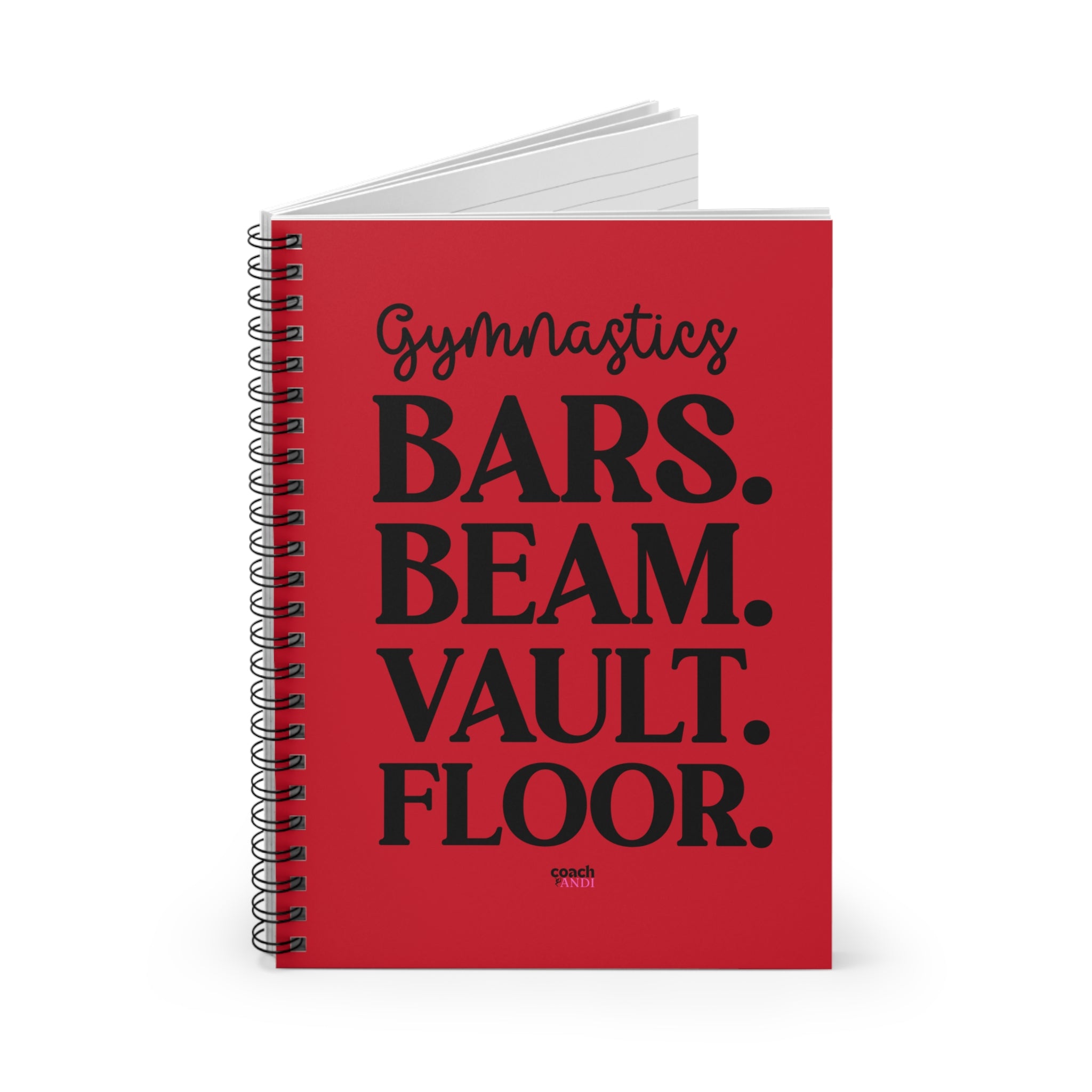 Gymnastics Events-Red (Spiral Notebook - Ruled Line)