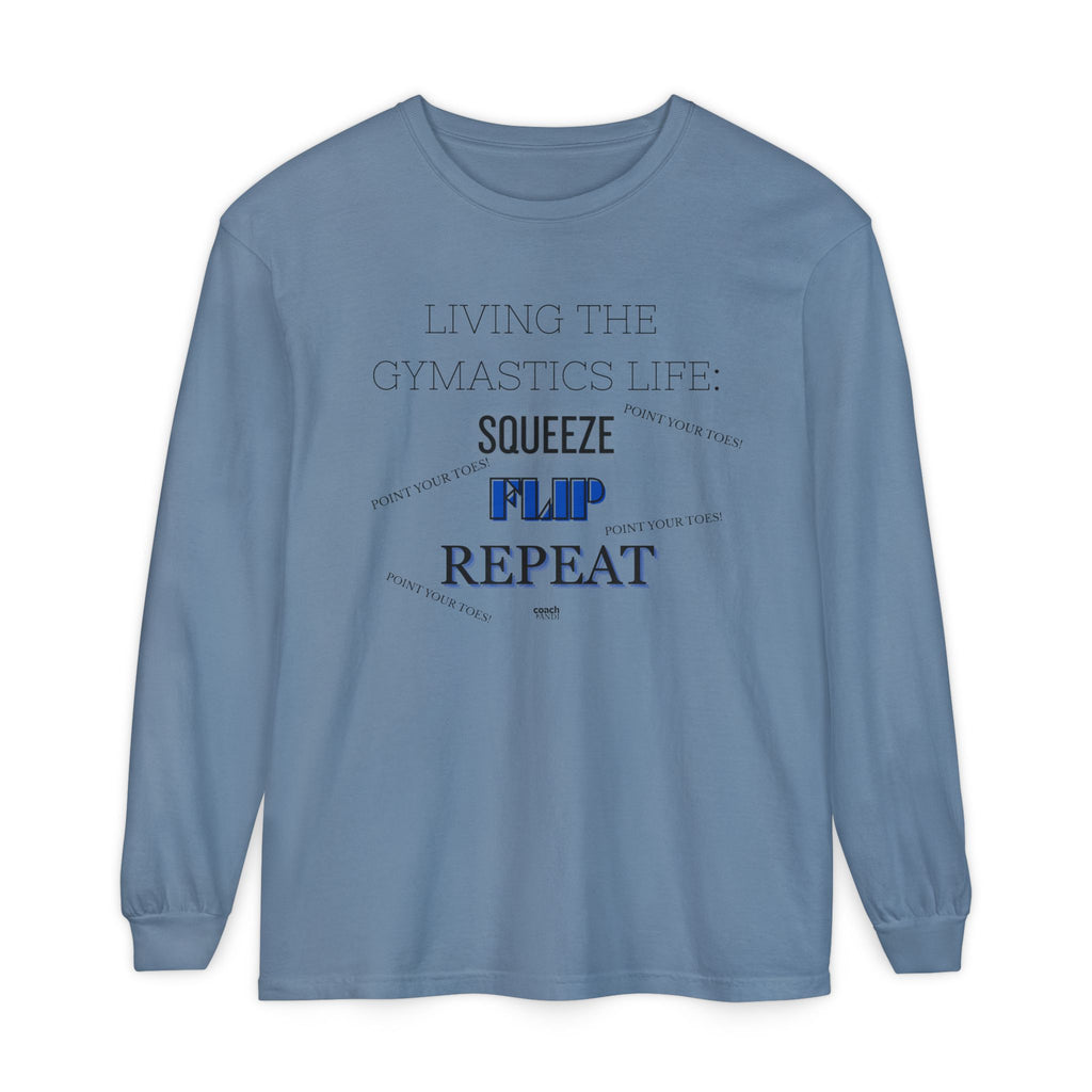 Squeeze Flip Repeat - Blue (Adult Longsleeve Shirt)