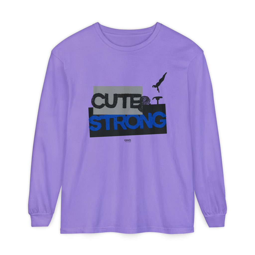 Cute & Strong - Blue/Black (Adult Long Sleeve Shirt)