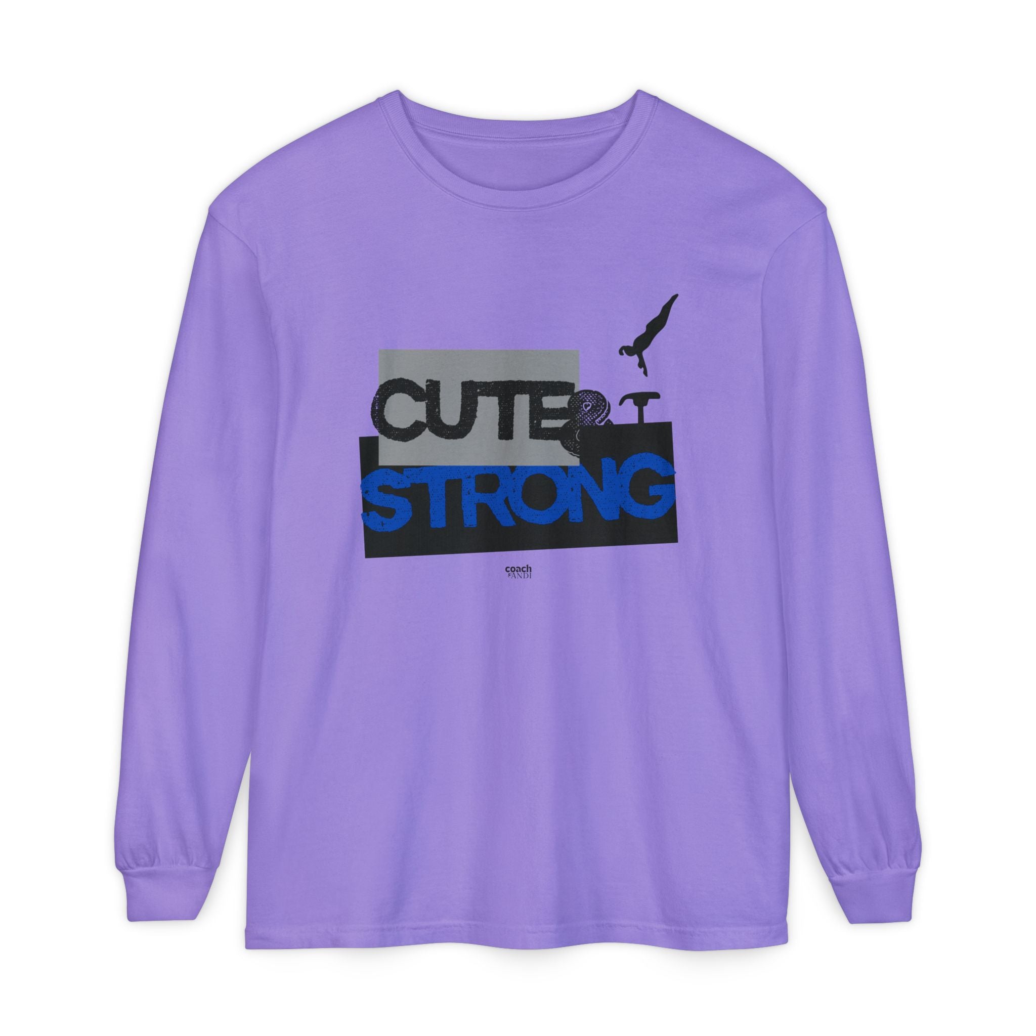 Cute & Strong - Blue/Black (Adult Long Sleeve Shirt)