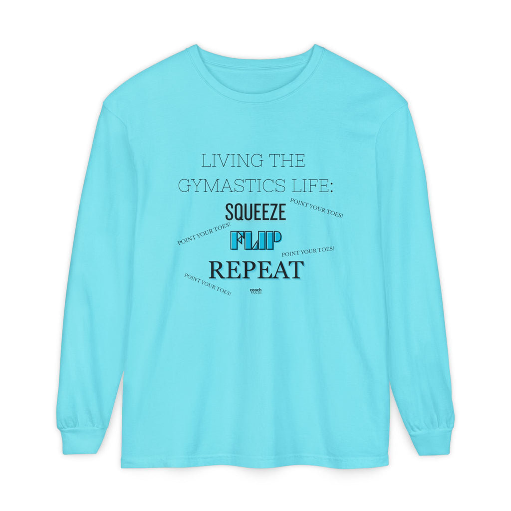 Squeeze Flip Repeat -Teal (Adult Longsleeve Shirt)