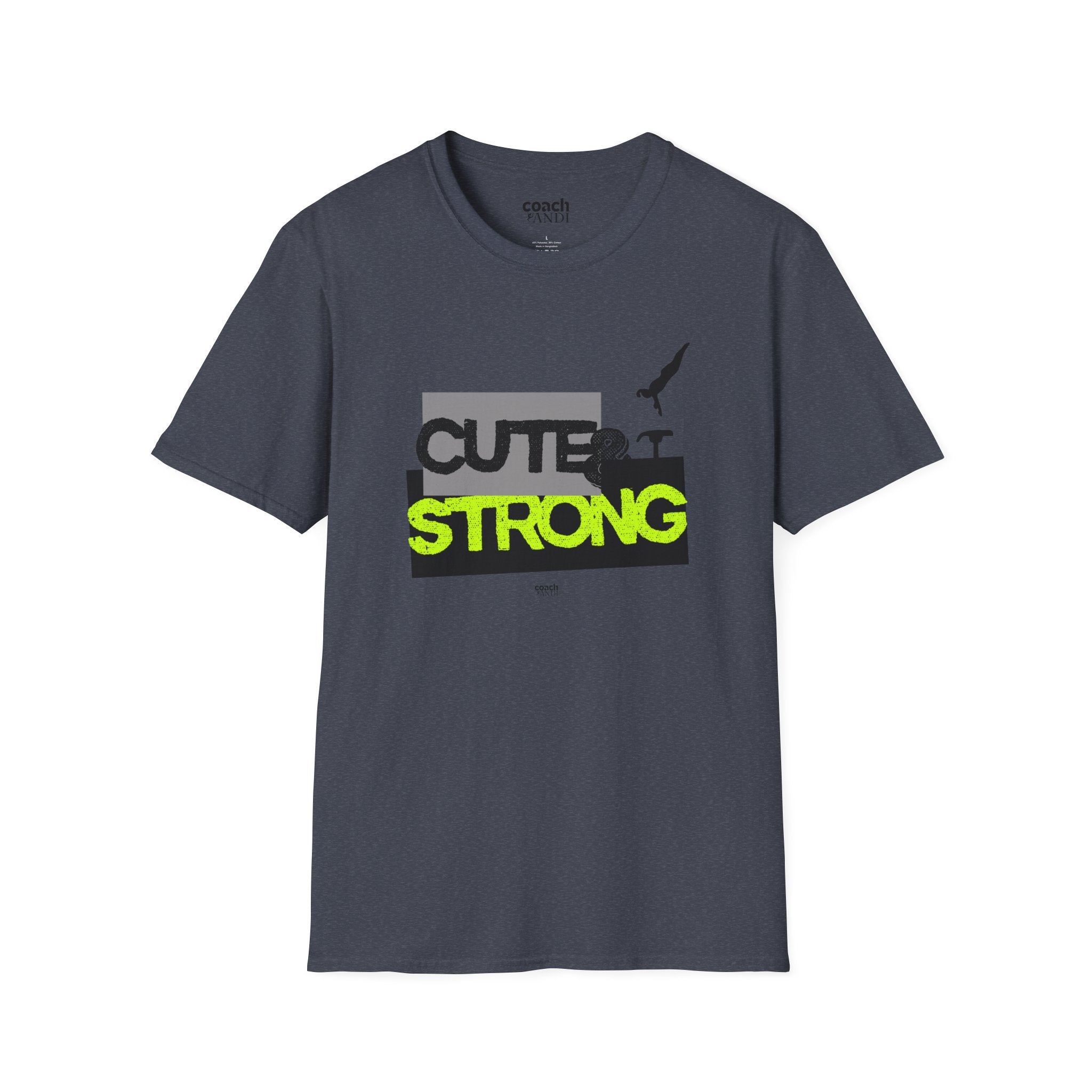 Cute & Strong Tshirt - Lime/Black (Adult)