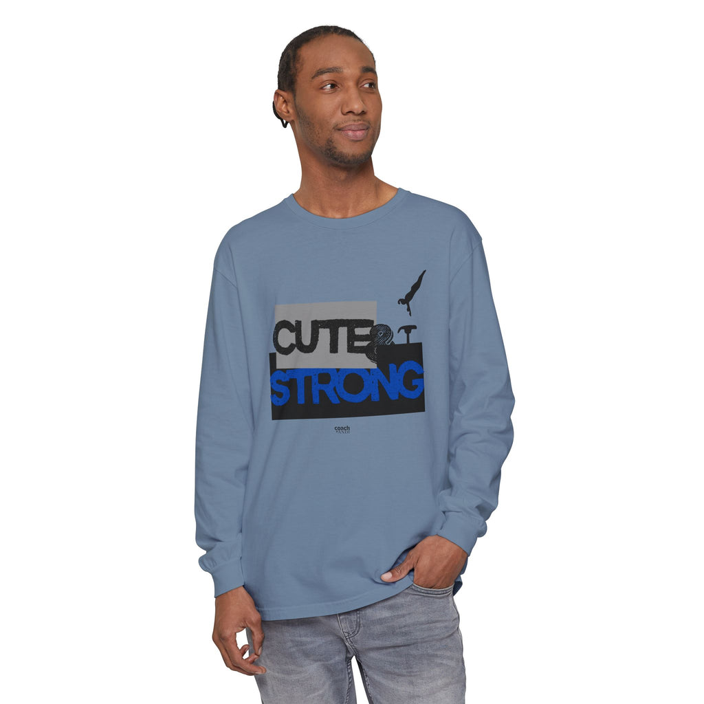 Cute & Strong - Blue/Black (Adult Long Sleeve Shirt)
