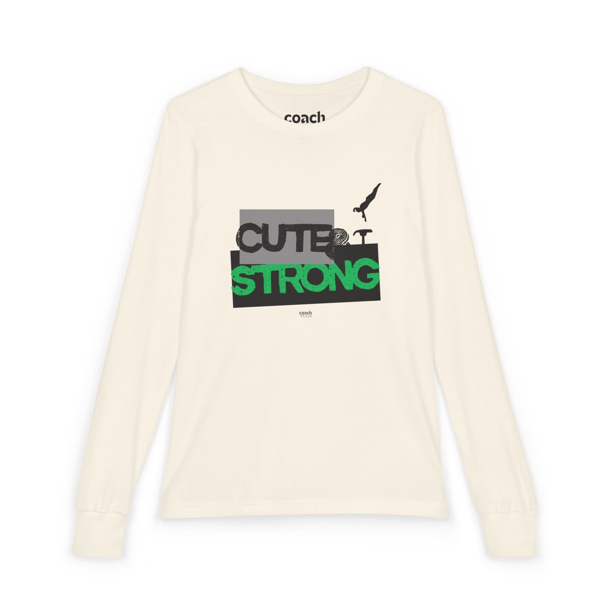 Cute & Strong Long Sleeve Shirt - Green/Black (Youth)