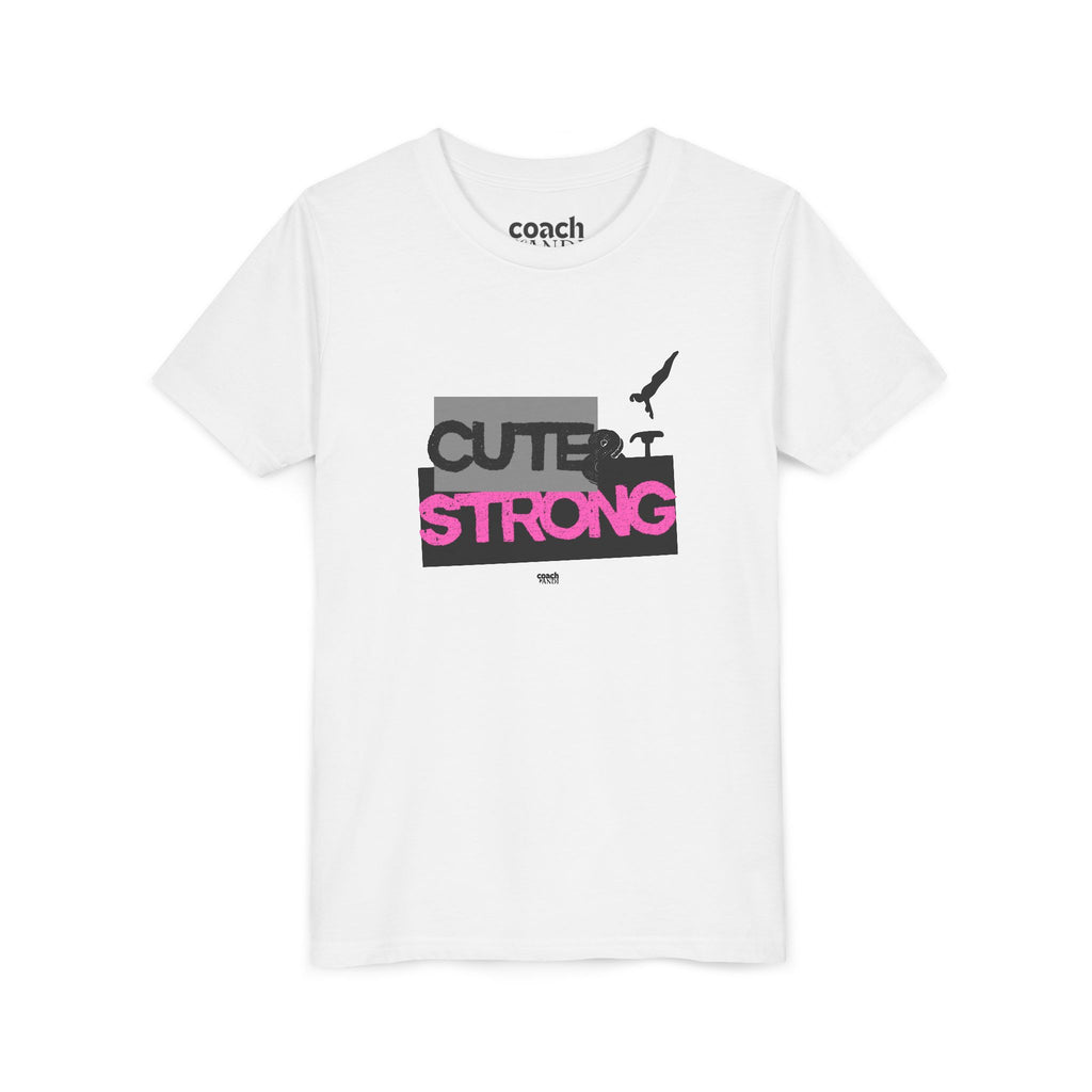 Cute & Strong Youth Short Sleeve Tee - Pink/Black