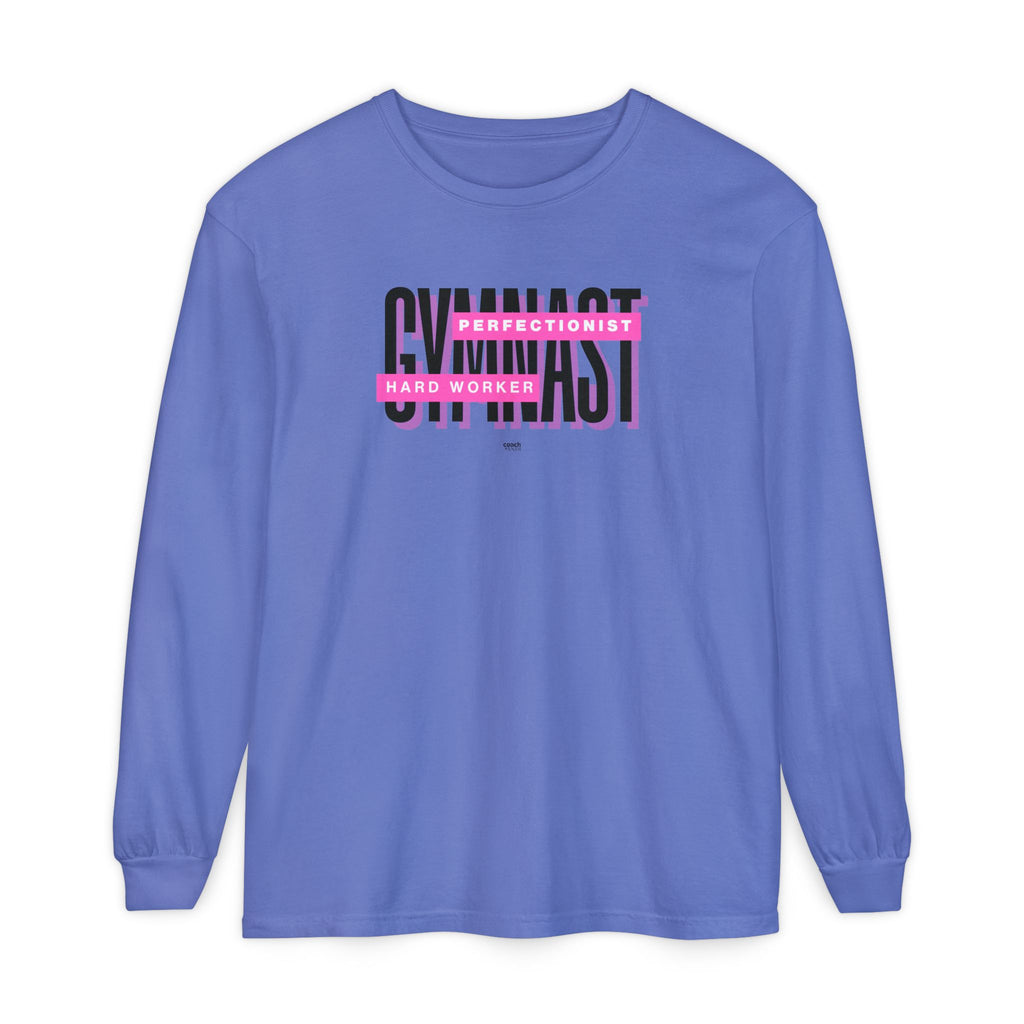 Gymnast Hard Worker Long Sleeve Shirt - Pink (Adult)