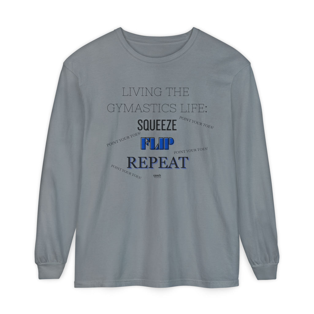 Squeeze Flip Repeat - Blue (Adult Longsleeve Shirt)