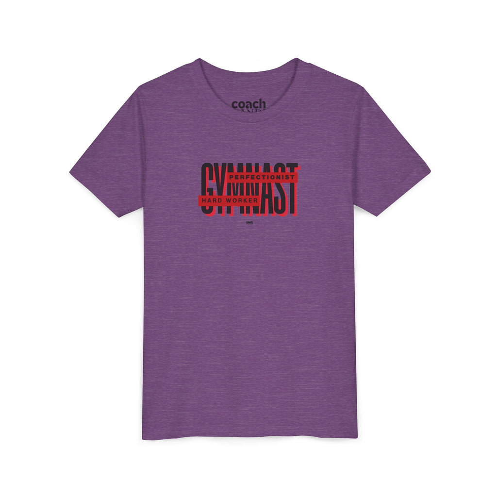 Gymnast Hard Worker Tshirt - Red/Black (Youth)