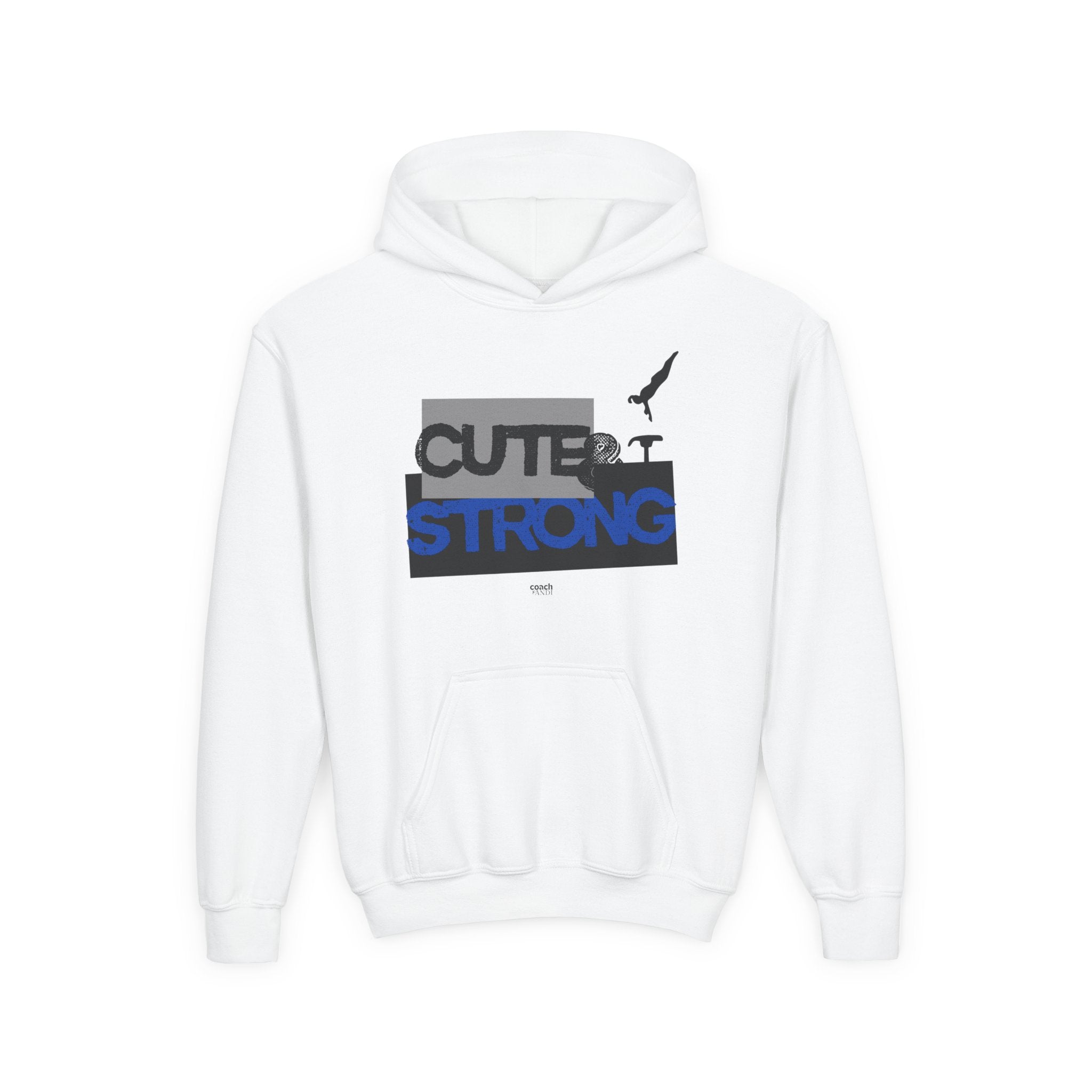 Cute & Strong Hoodie - Blue/Black (Youth)