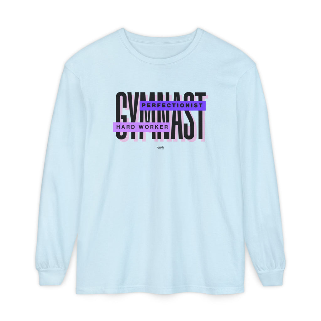 Gymnast Hard Worker Long Sleeve Shirt - Purple (Adult)