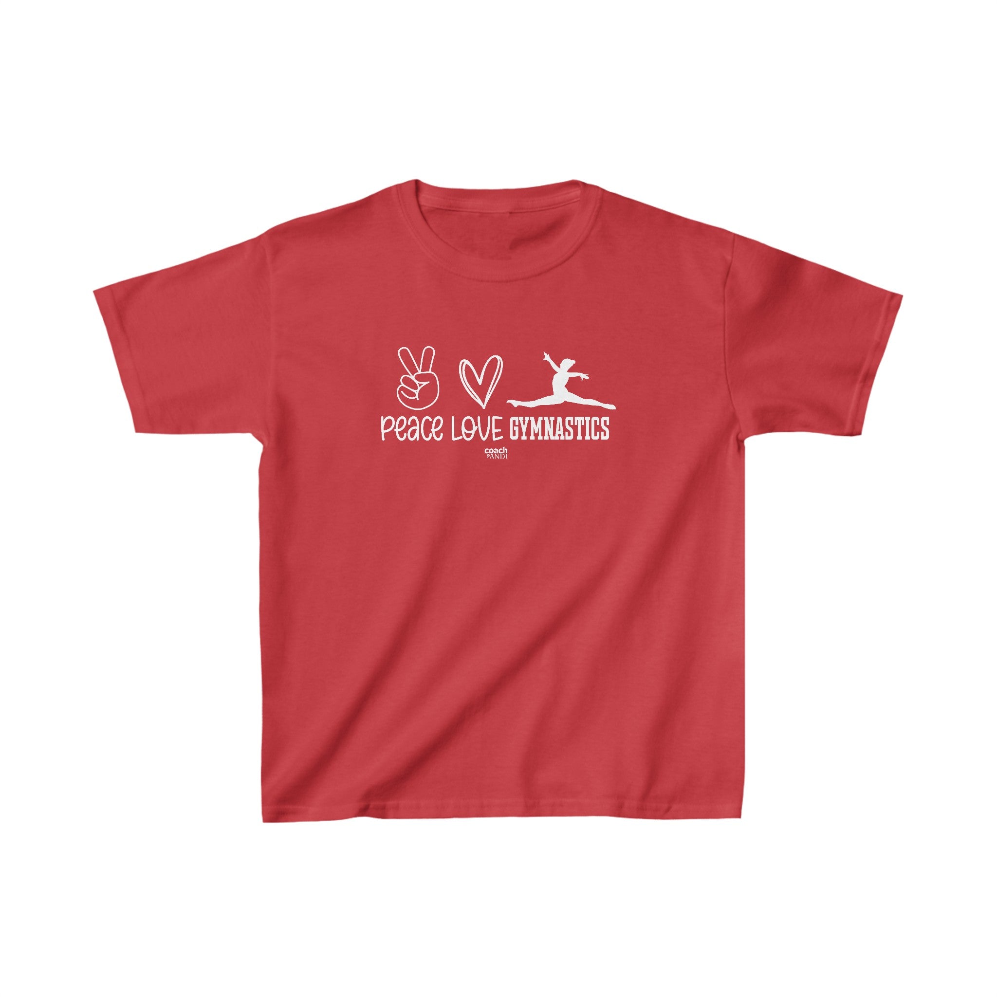 Peace, Love, Gymnastics (Kids Heavy Cotton™ Tee)