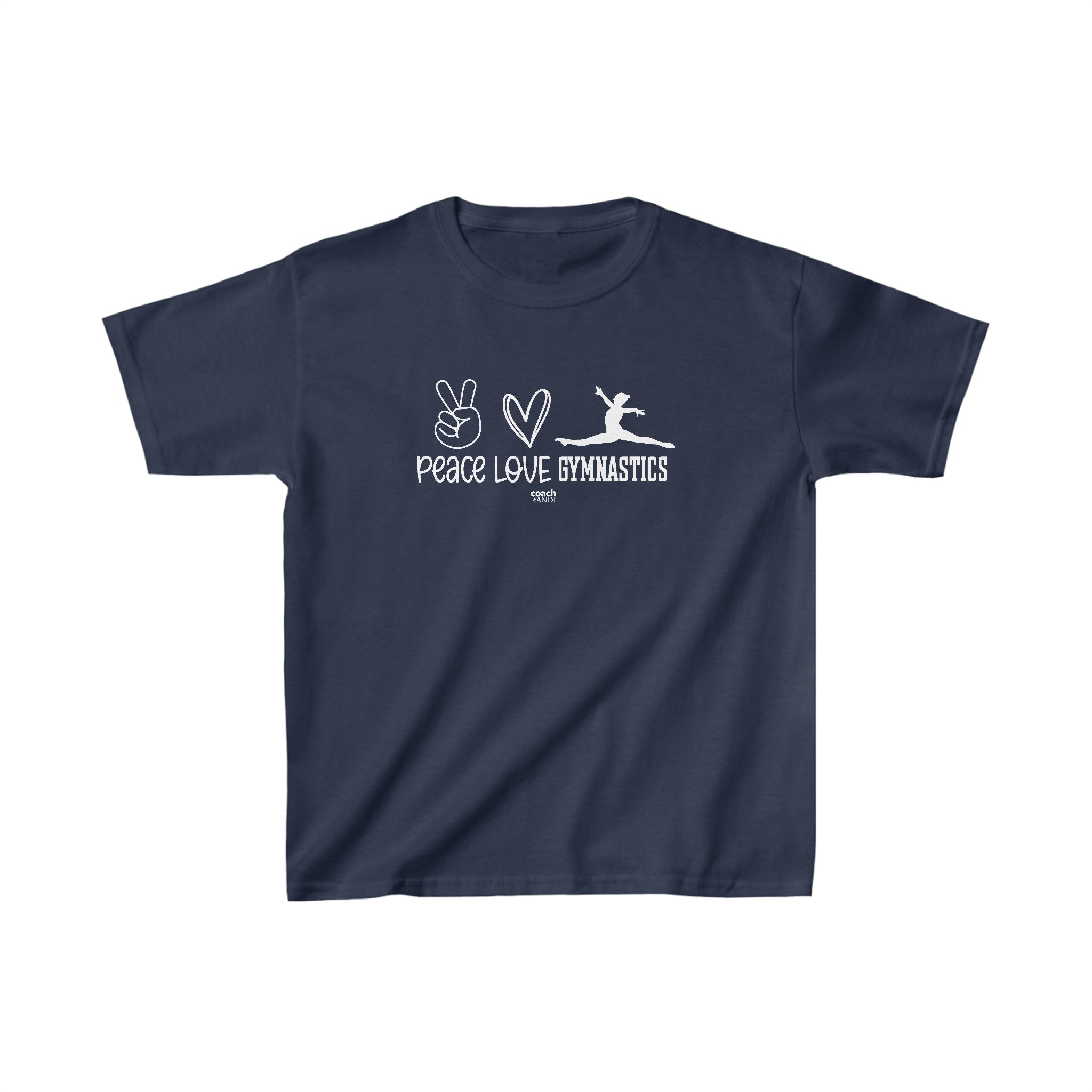 Peace, Love, Gymnastics (Kids Heavy Cotton™ Tee)