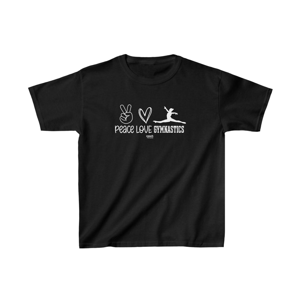 Peace, Love, Gymnastics (Kids Heavy Cotton™ Tee)