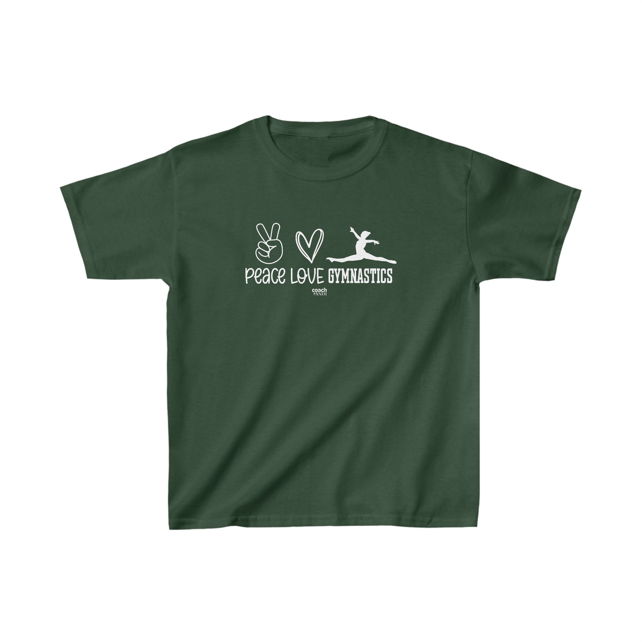 Peace, Love, Gymnastics (Kids Heavy Cotton™ Tee)