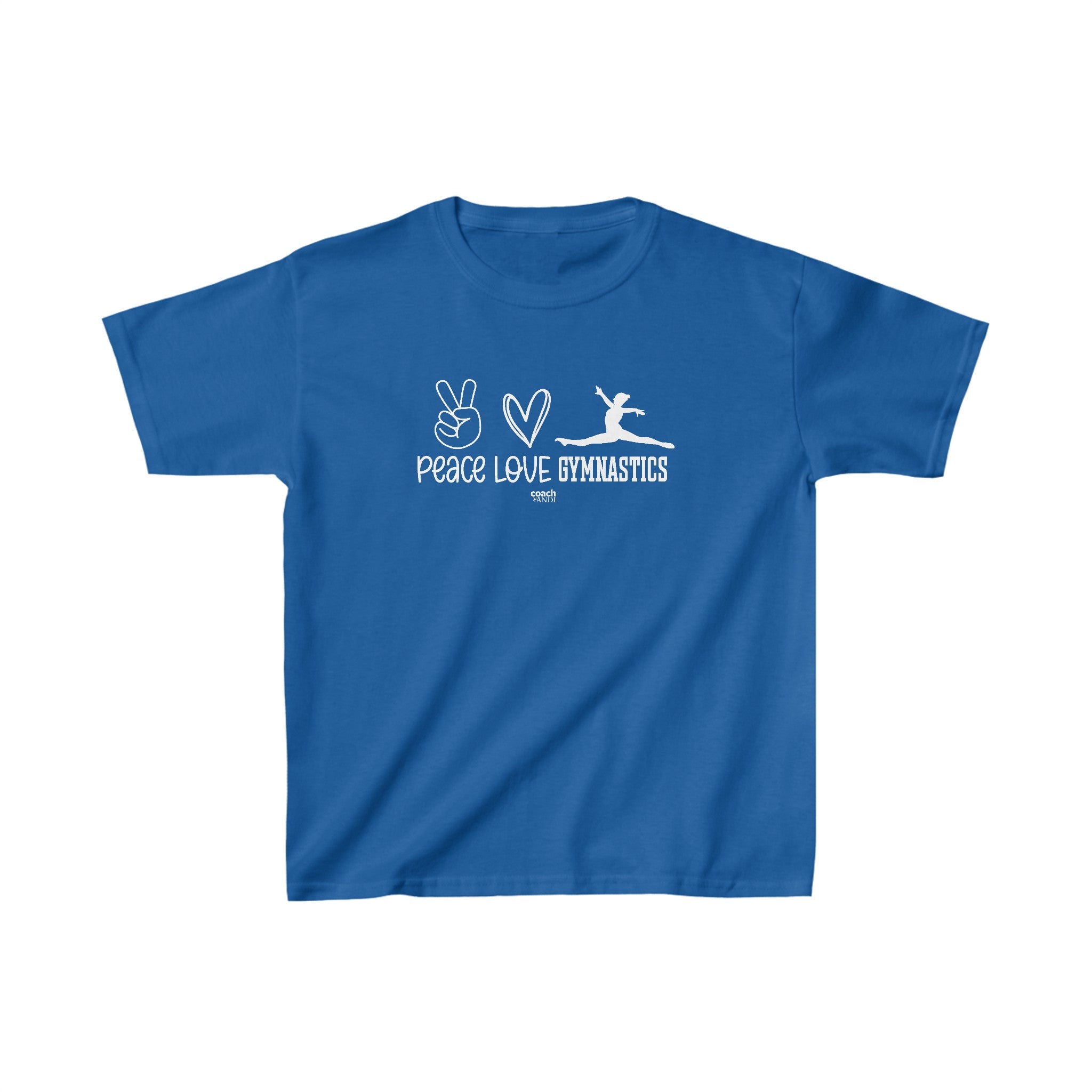 Peace, Love, Gymnastics (Kids Heavy Cotton™ Tee)