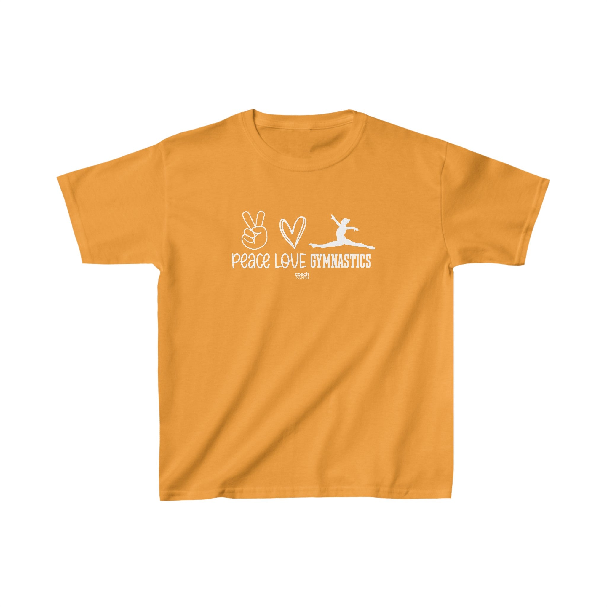 Peace, Love, Gymnastics (Kids Heavy Cotton™ Tee)