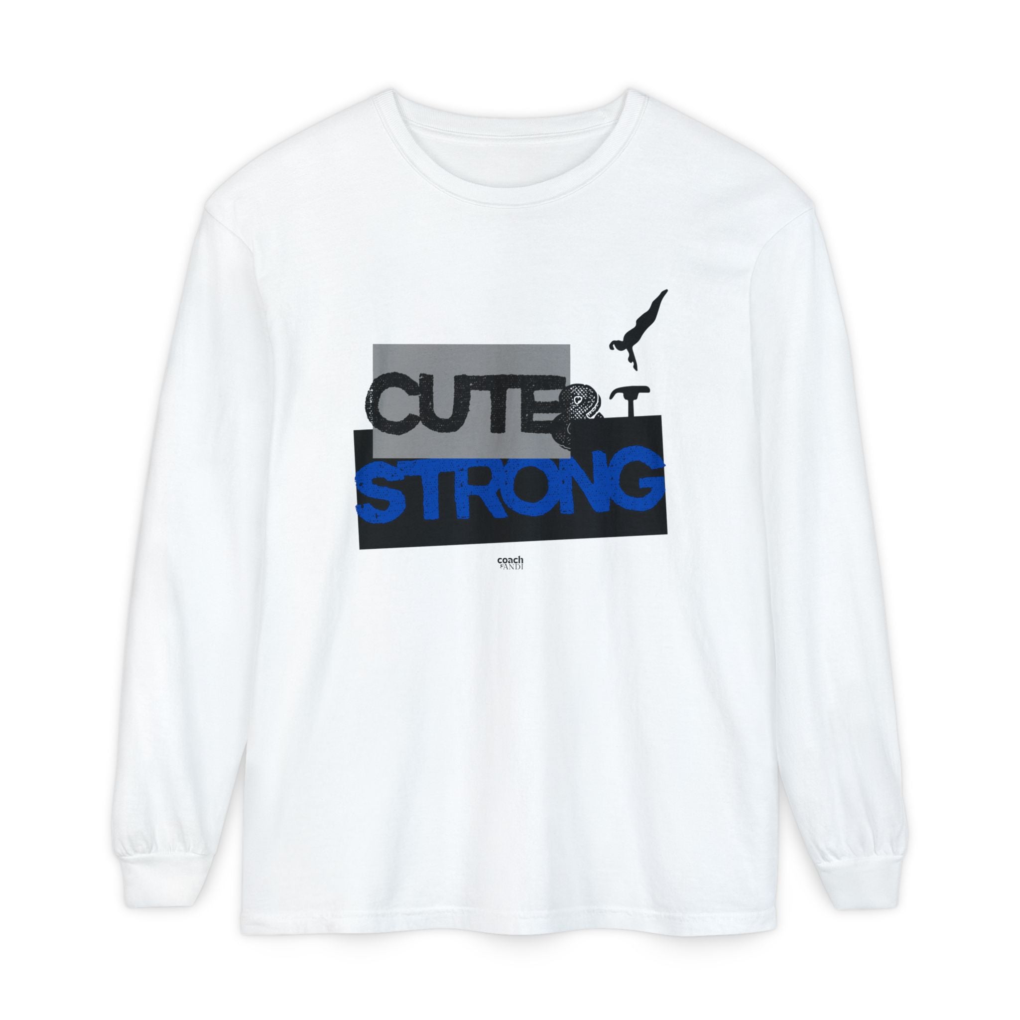 Cute & Strong - Blue/Black (Adult Long Sleeve Shirt)