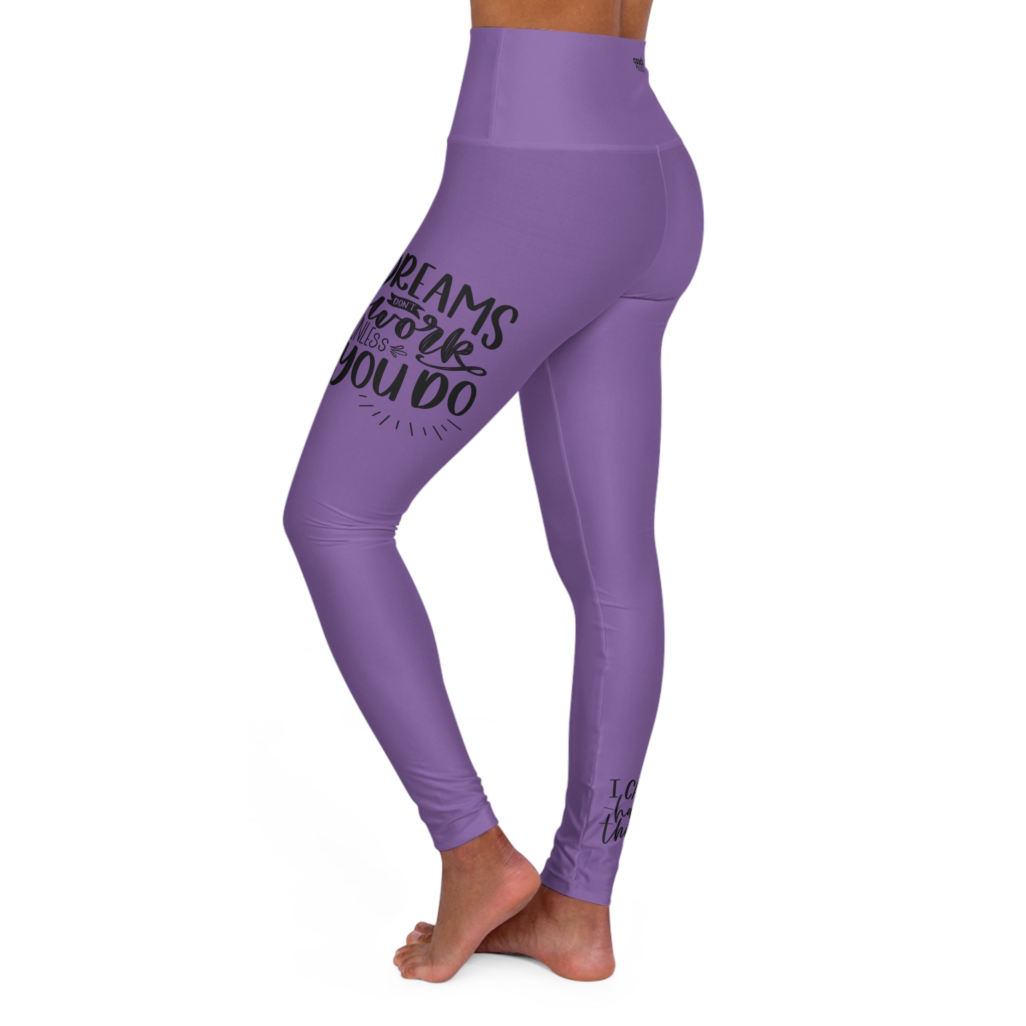 Work Hard-Purple (Adult High Waisted Yoga Leggings (AOP))