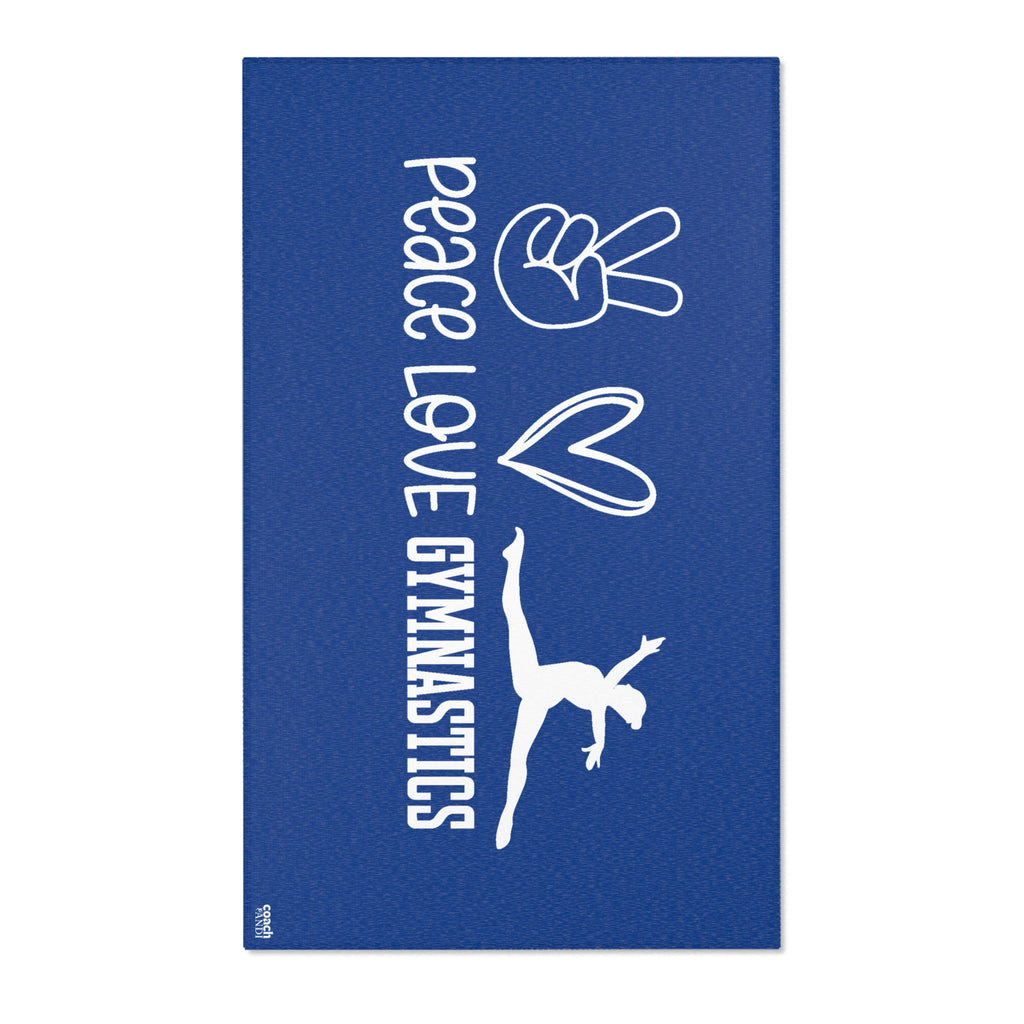 Peace, Love, Gymnastics-Blue (Area Rugs)