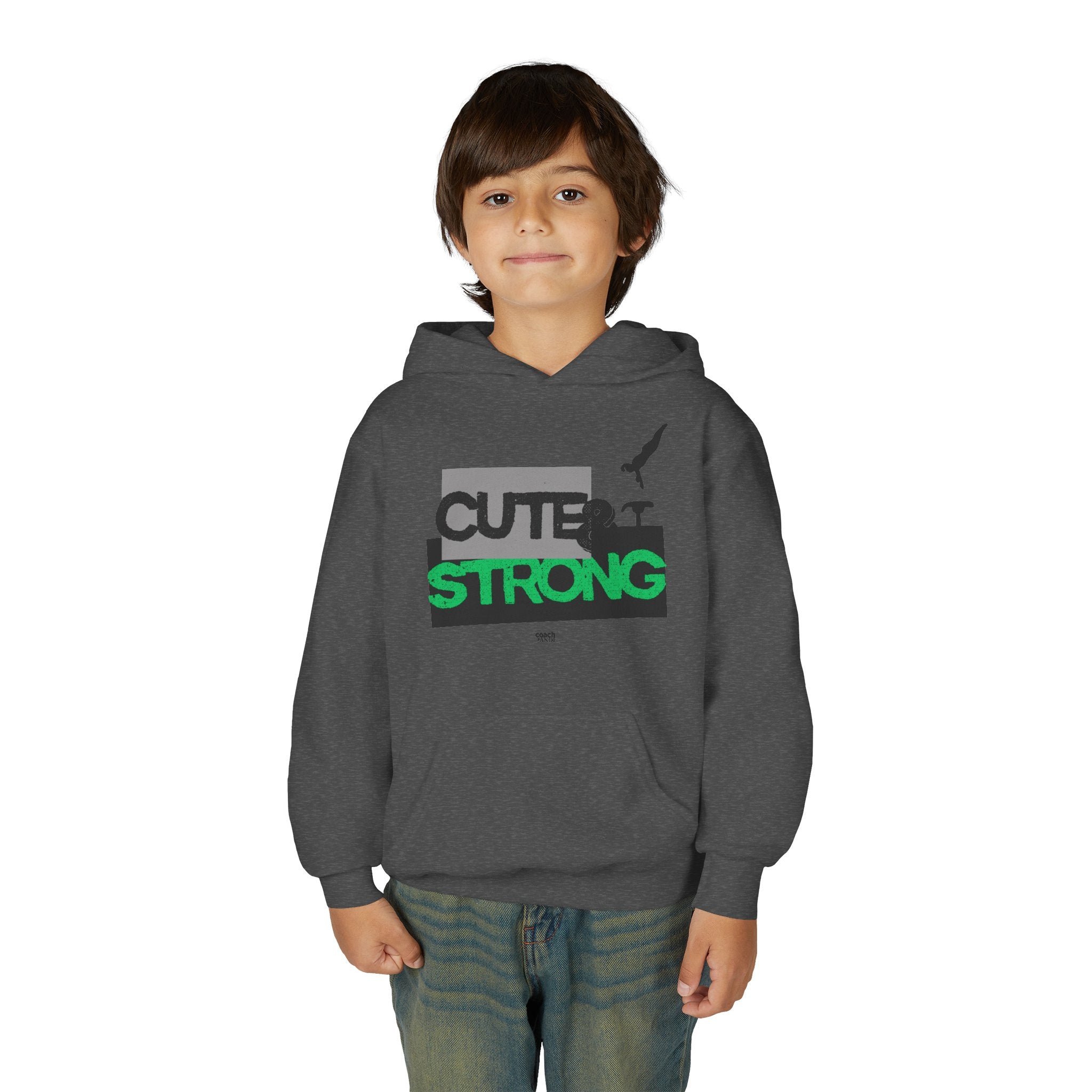Cute & Strong Hoodie - Green/Black (Youth)