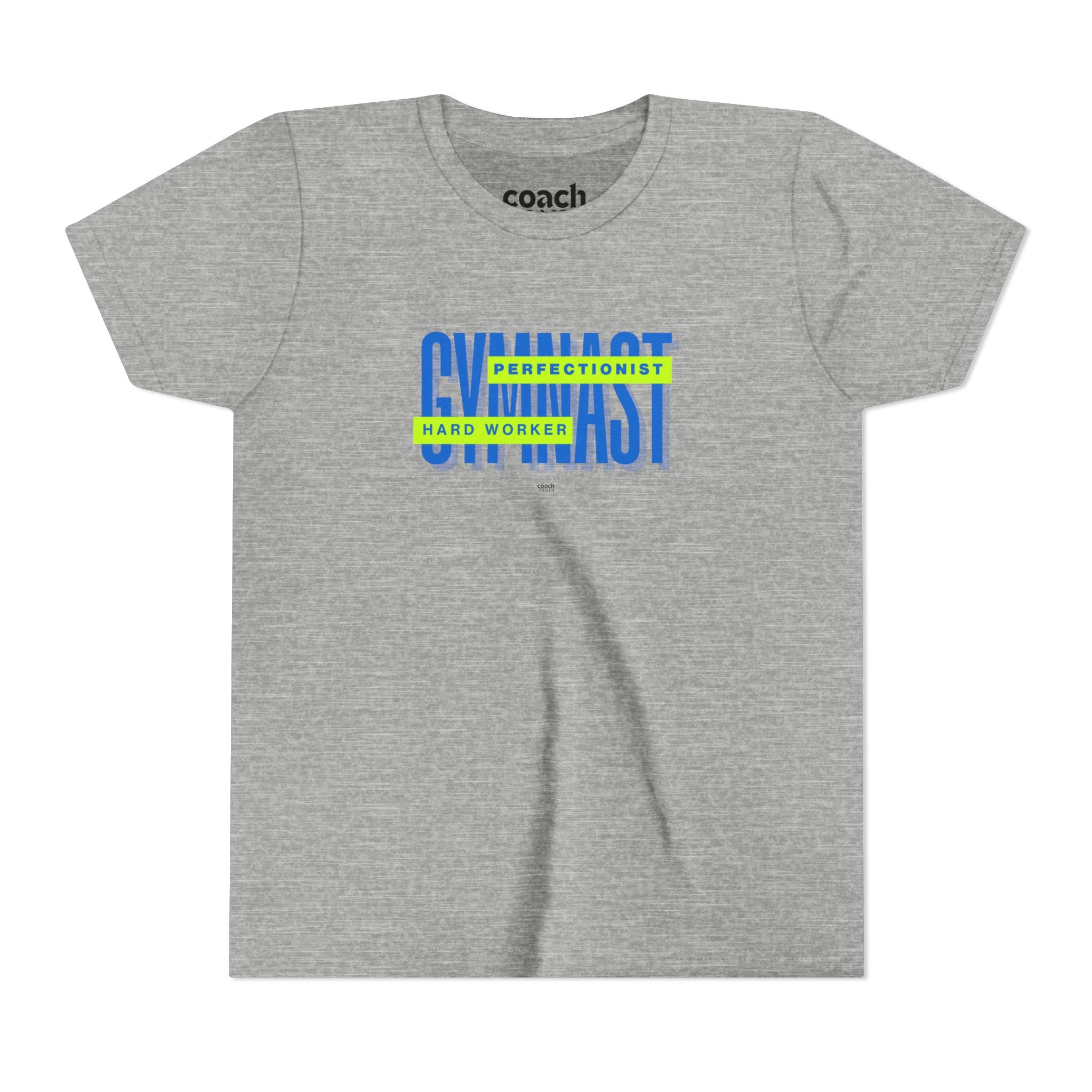 Gymnast Hard Worker Tshirt - Lime/Blue (Youth)