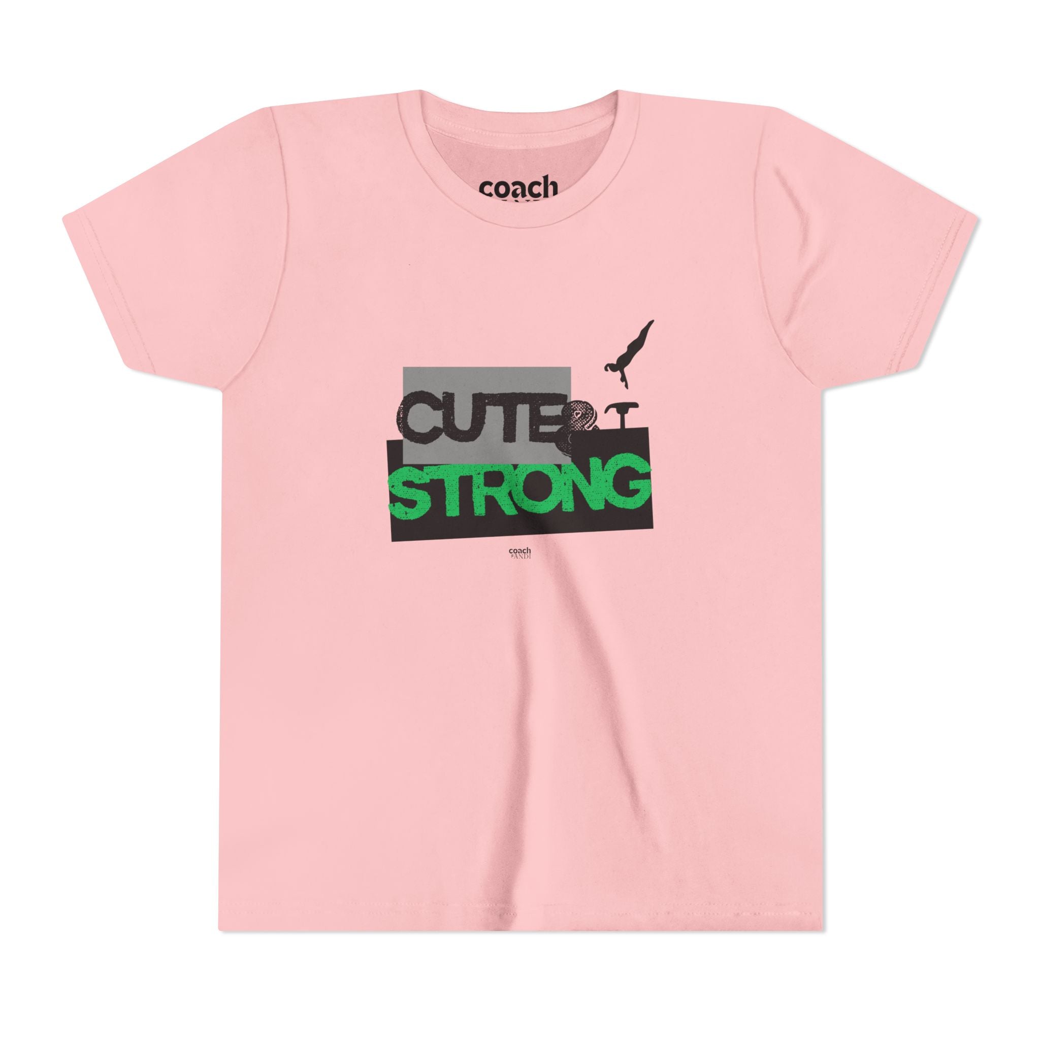 Cute & Strong Youth Short Sleeve Tee - Green/Black