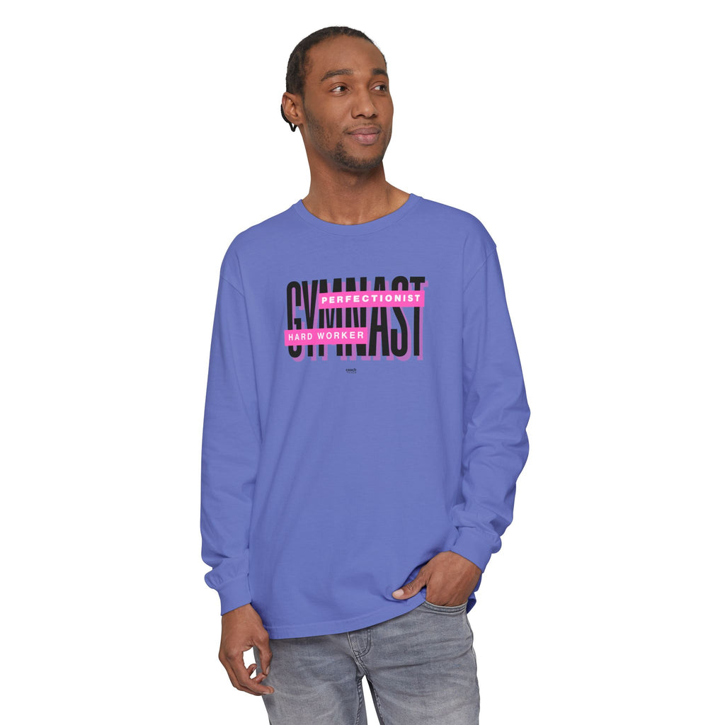 Gymnast Hard Worker Long Sleeve Shirt - Pink (Adult)