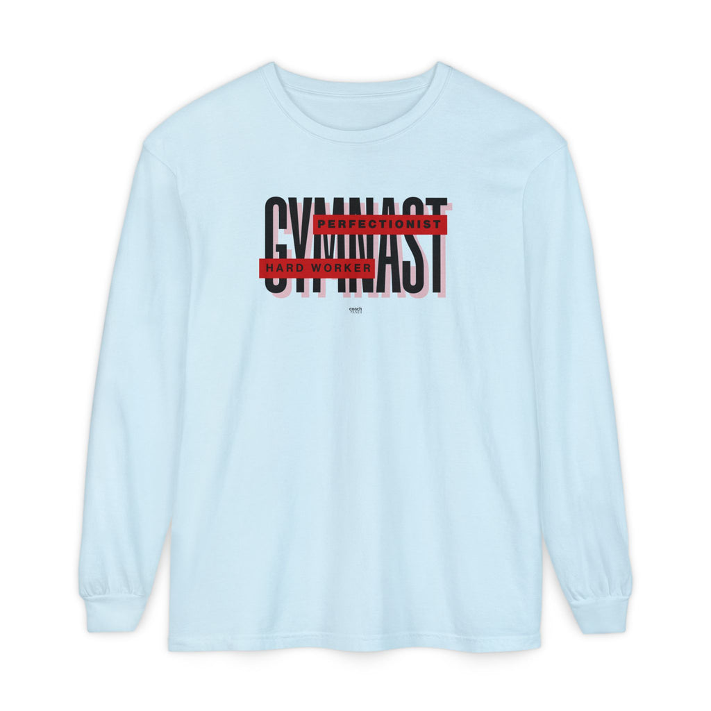 Gymnast Hard Worker Long Sleeve Shirt - Red (Adult)