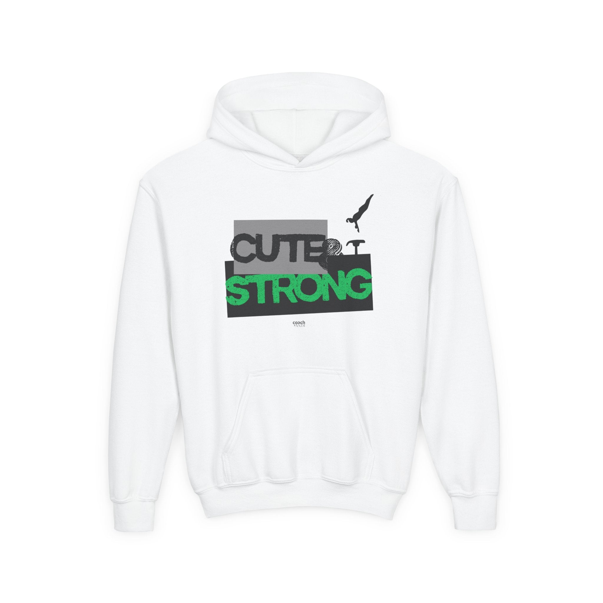 Cute & Strong Hoodie - Green/Black (Youth)