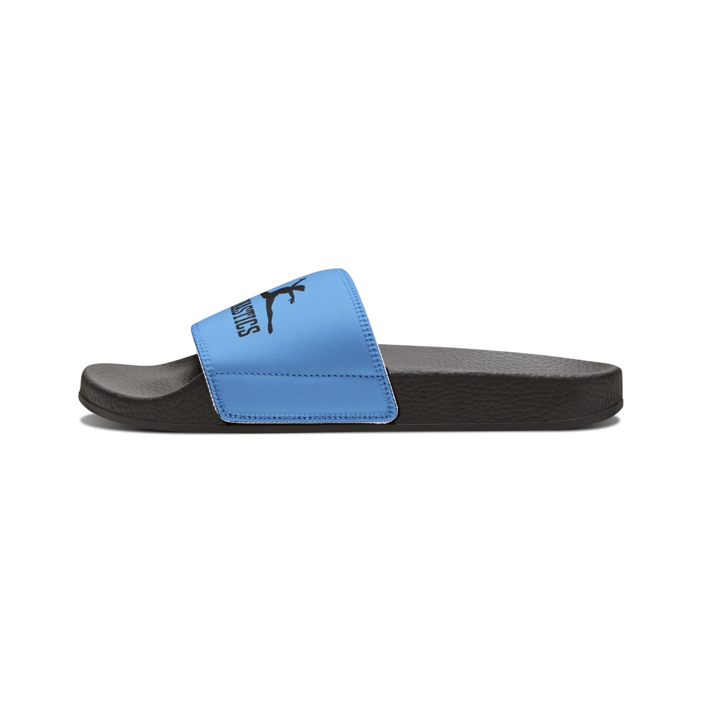 Peace, Love, Gymnastics- Lt Blue (Youth Removable-Strap Sandals)