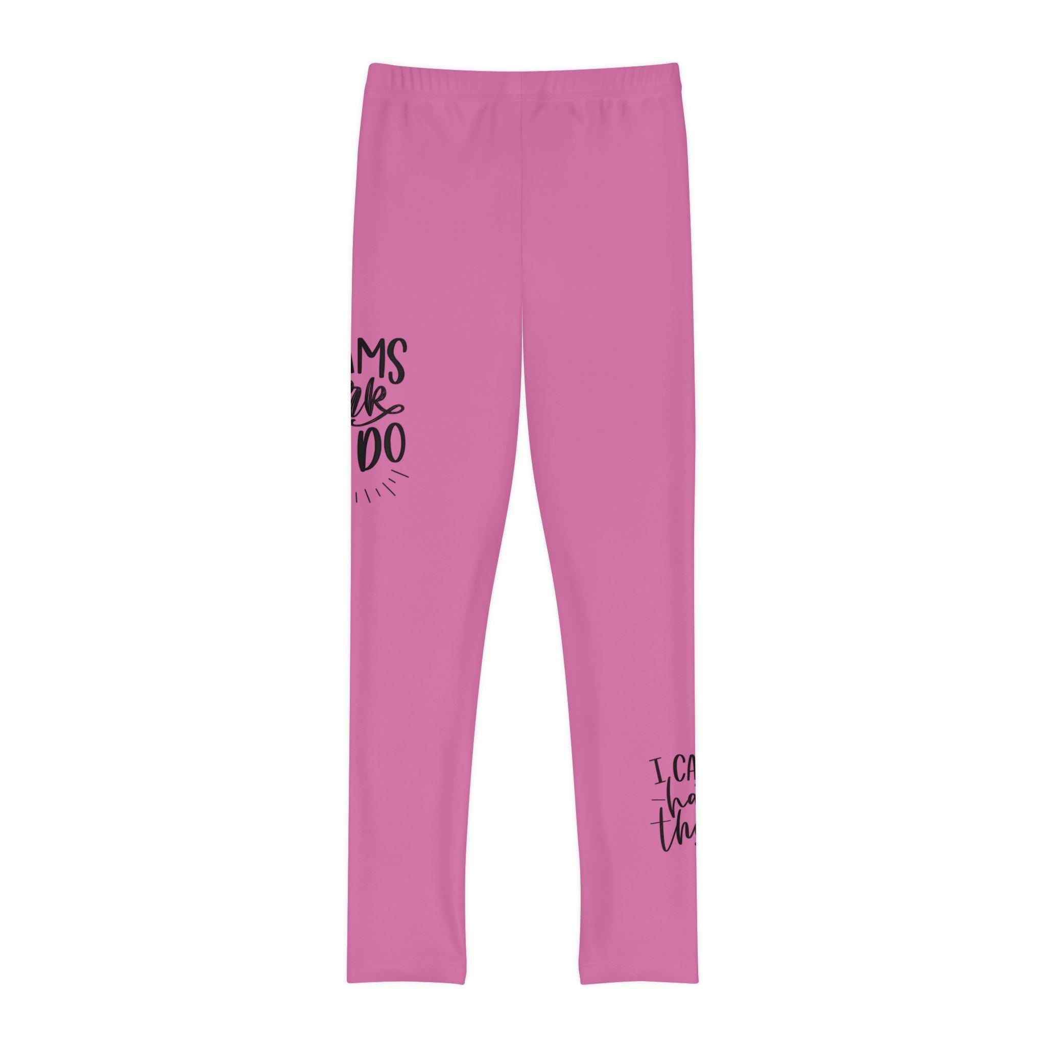 Dreams Dont Work Hard, You Do- Pink (Youth Full-Length Leggings (AOP)
