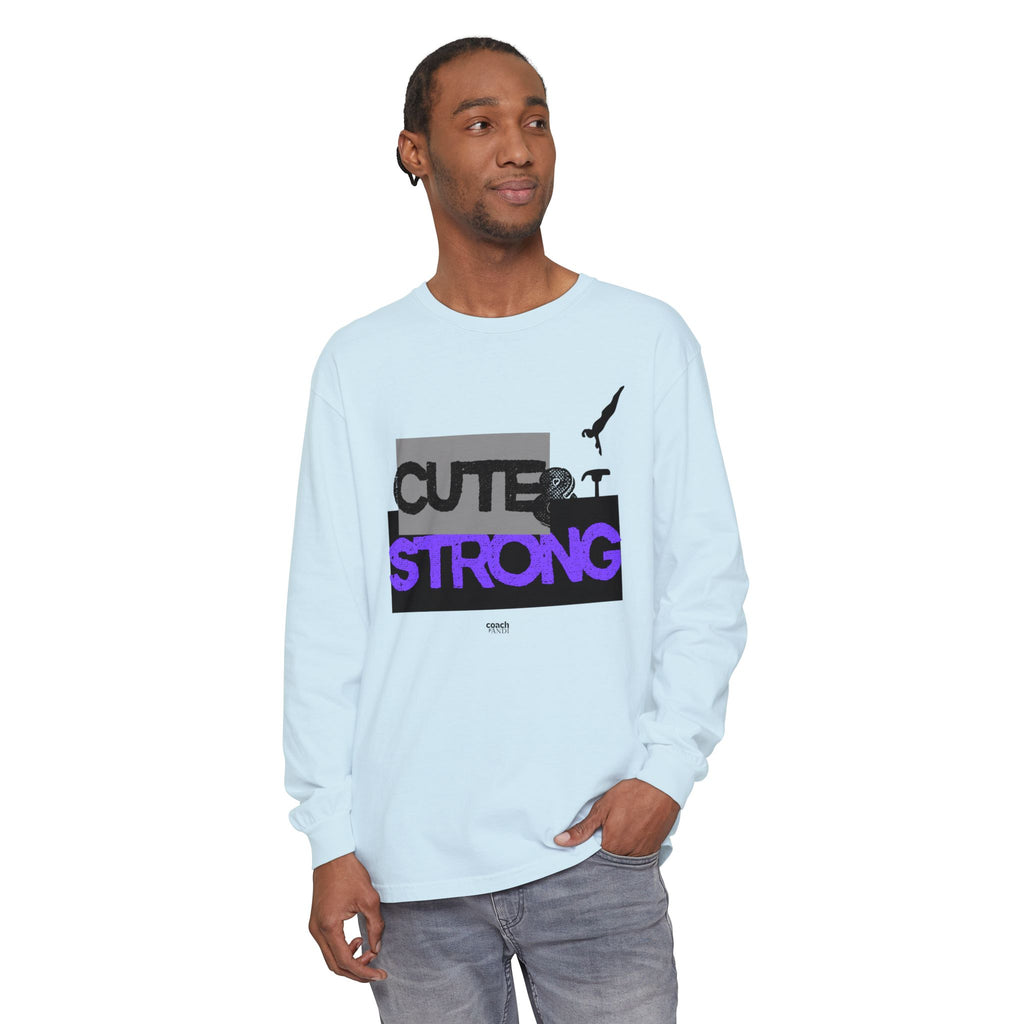 Cute & Strong - Purple/Black (Adult Long Sleeve Shirt)