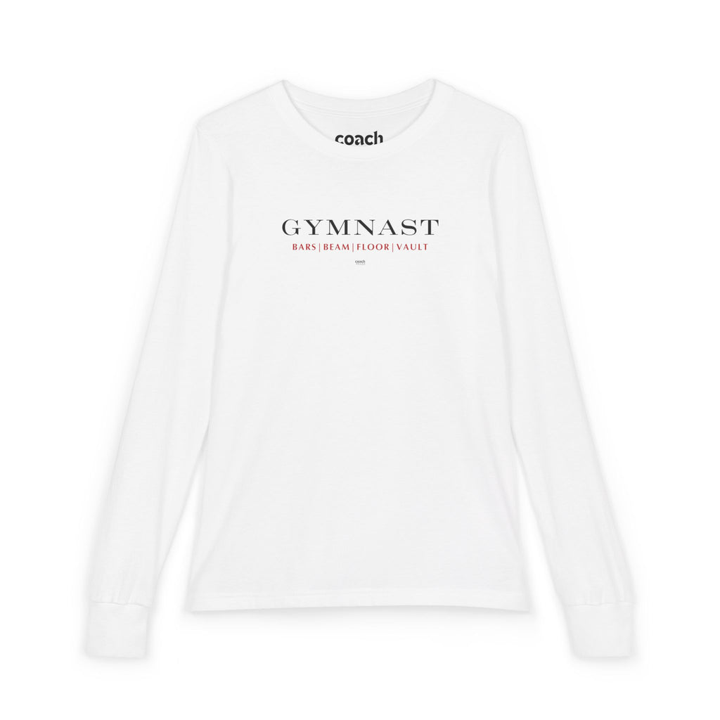 GYMNAST (Bars Beam Floor Vault) Long Sleeve Shirt - Red (Youth)