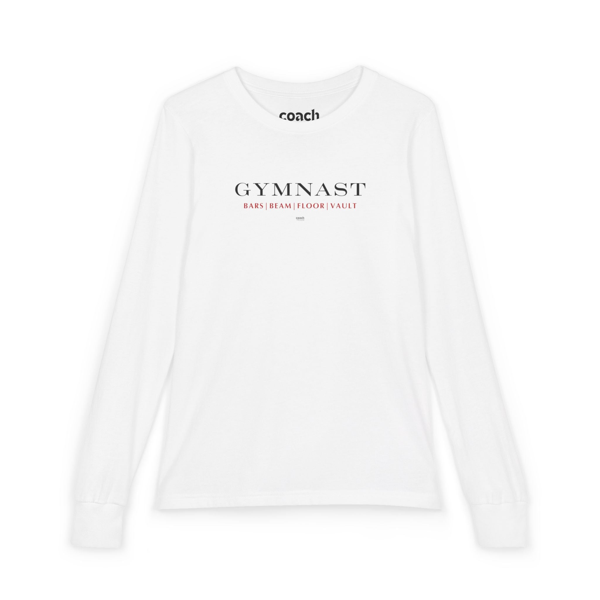 GYMNAST (Bars Beam Floor Vault) Long Sleeve Shirt - Red (Youth)