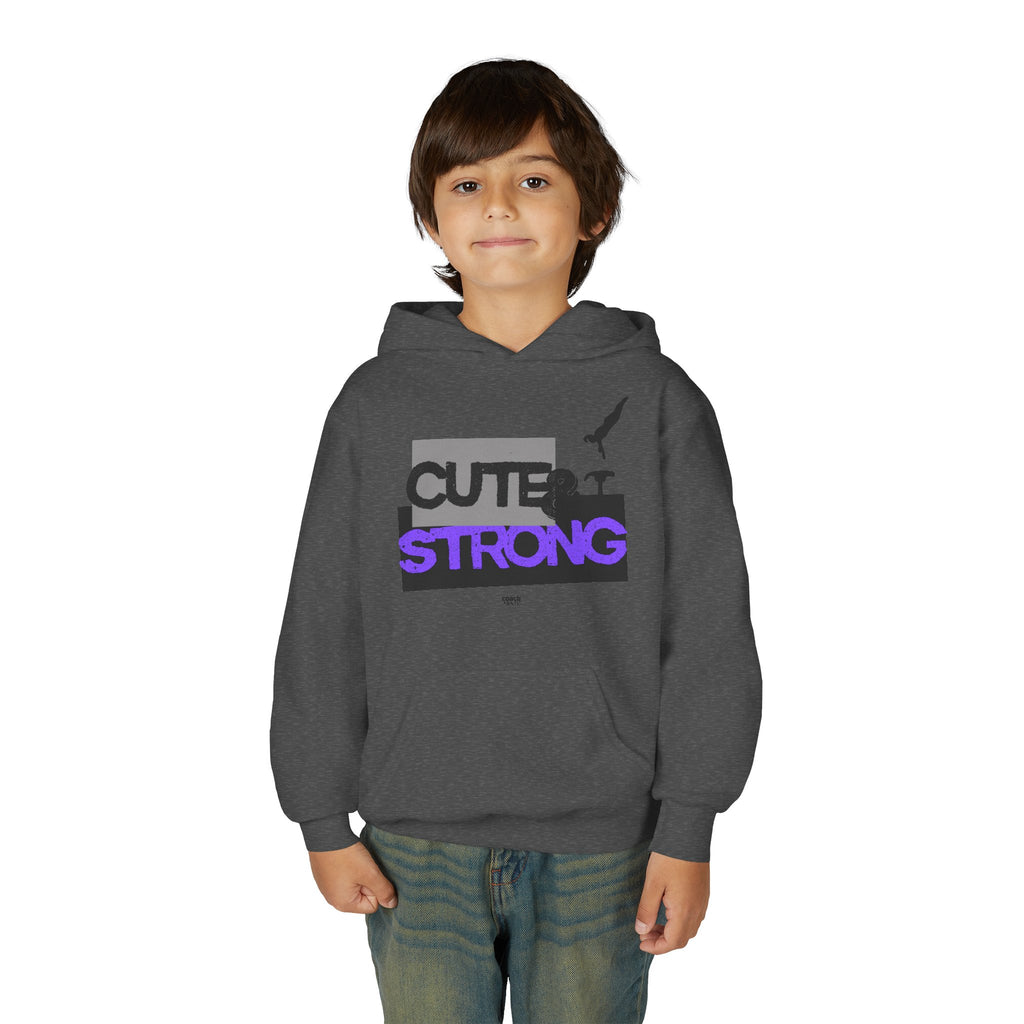 Cute & Strong Hoodie - Purple/Black (Youth)