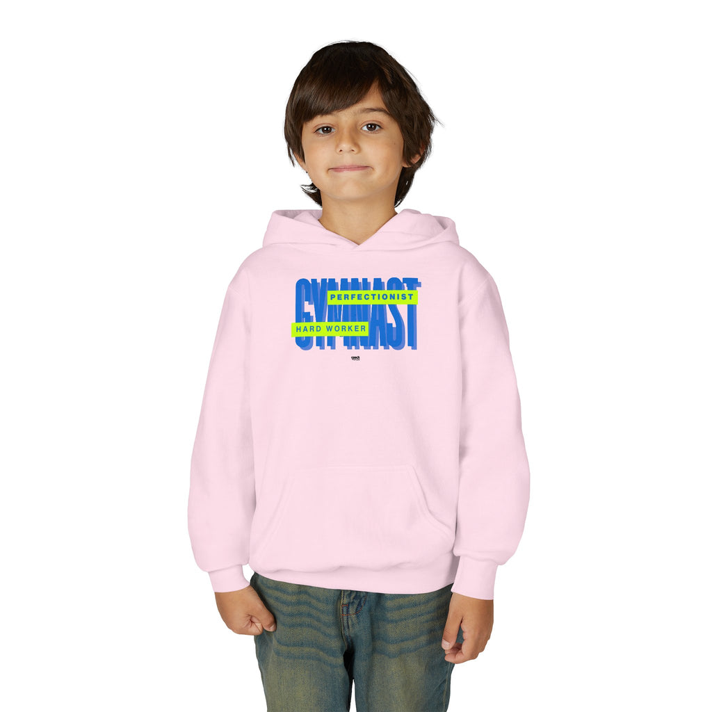 Gymnast Hard Worker Hoodie - Lime/Blue (Youth)