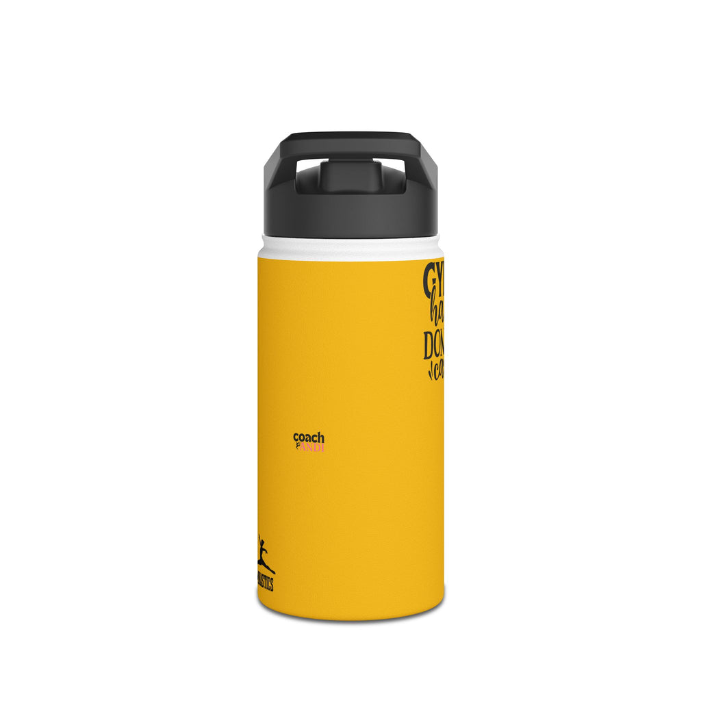 Gymnastics Quotes-Goldenrod (Stainless Steel Water Bottle, Standard Lid)