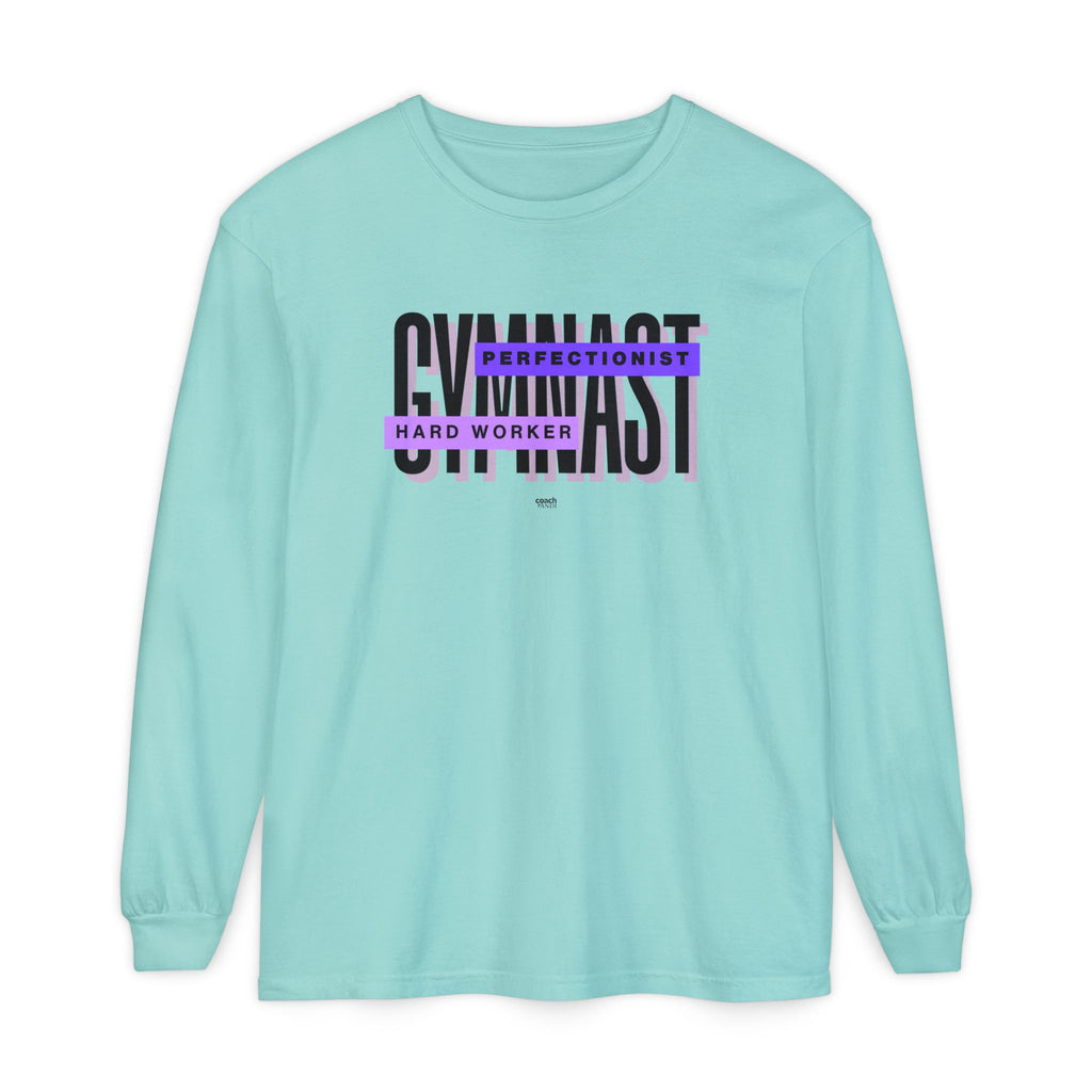 Gymnast Hard Worker Long Sleeve Shirt - Purple (Adult)