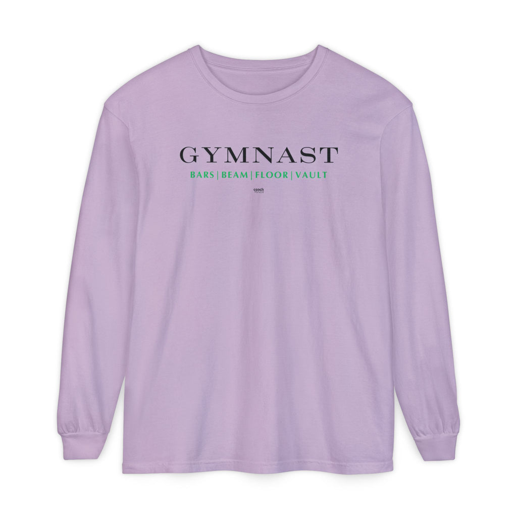 GYMNAST (Bars Beam Floor Vault) Long Sleeve Shirt - Green (Adult )