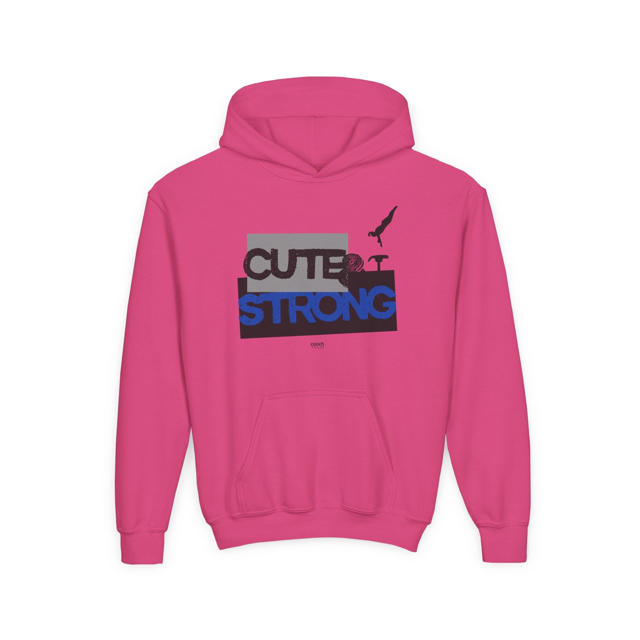 Cute & Strong Hoodie - Blue/Black (Youth)
