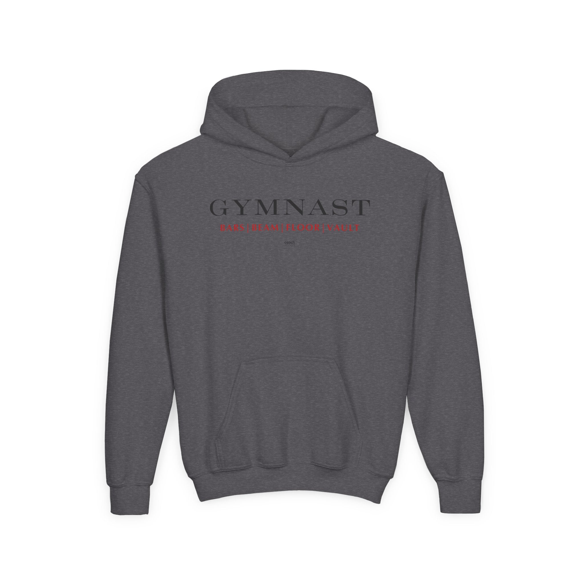 GYMNAST (Bars Beam Floor Vault) Hoodie - Red (Youth)