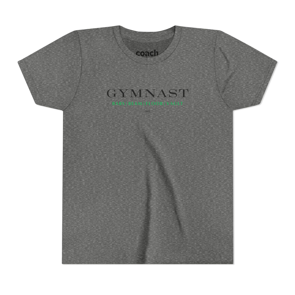 GYMNAST (Bars Beam Floor Vault) Short Sleeve Tee - Green (Youth)