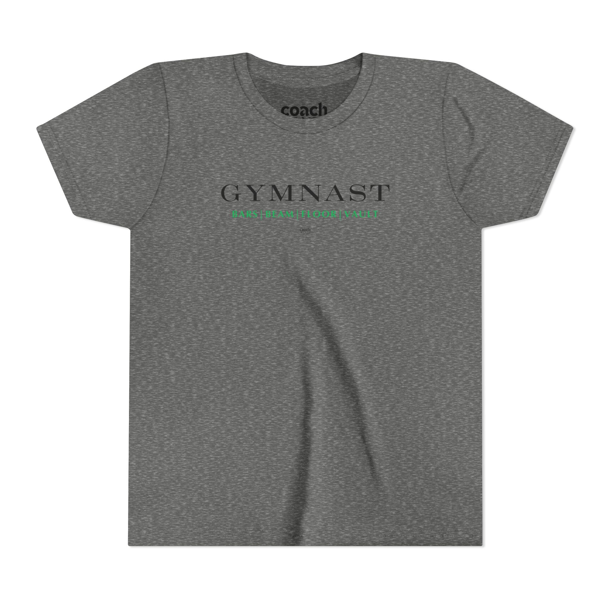 GYMNAST (Bars Beam Floor Vault) Short Sleeve Tee - Green (Youth)